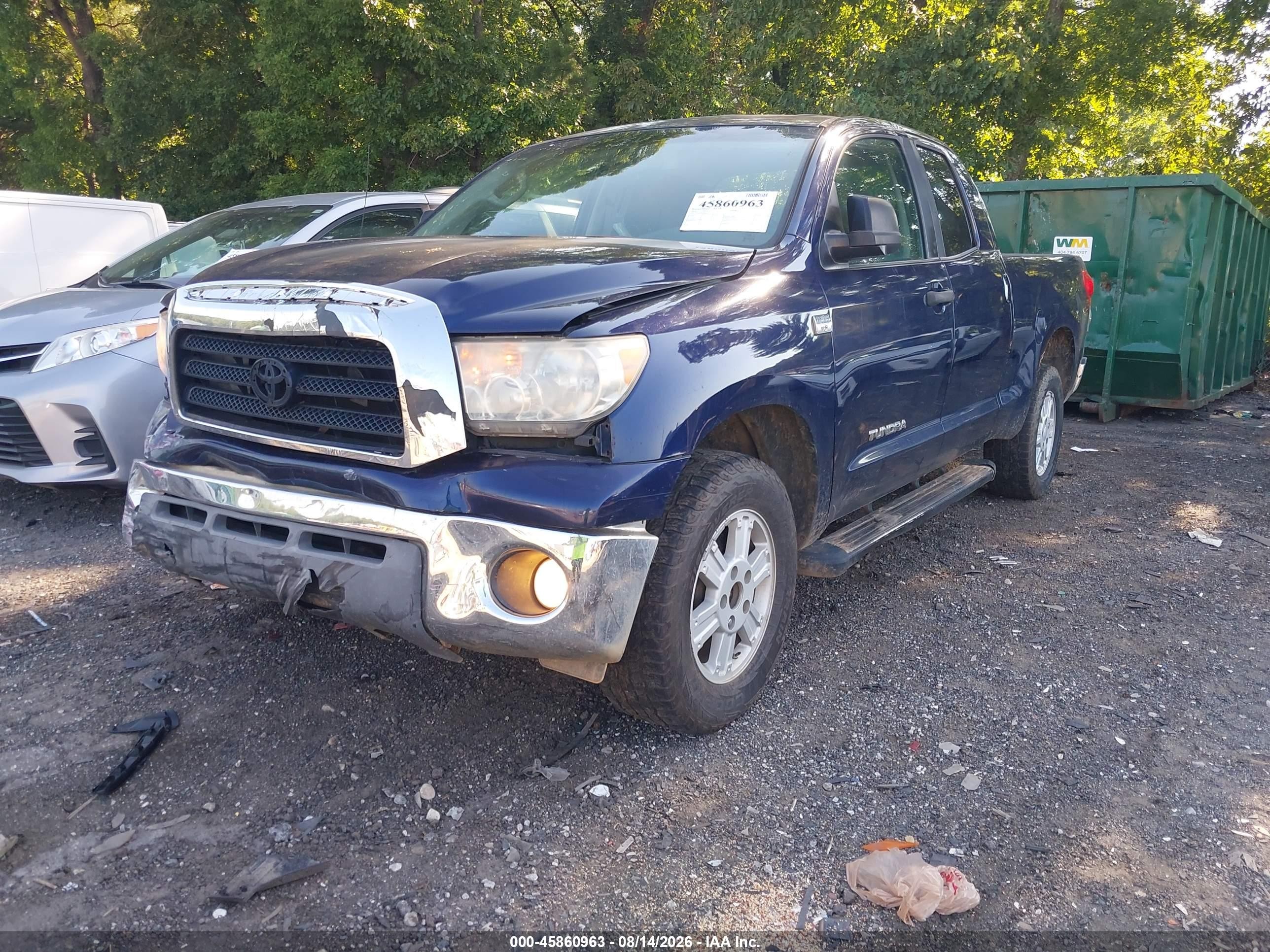 2008 Toyota Tundra Base 4.7l V8 Blue vin: 5TFRT54168X025969