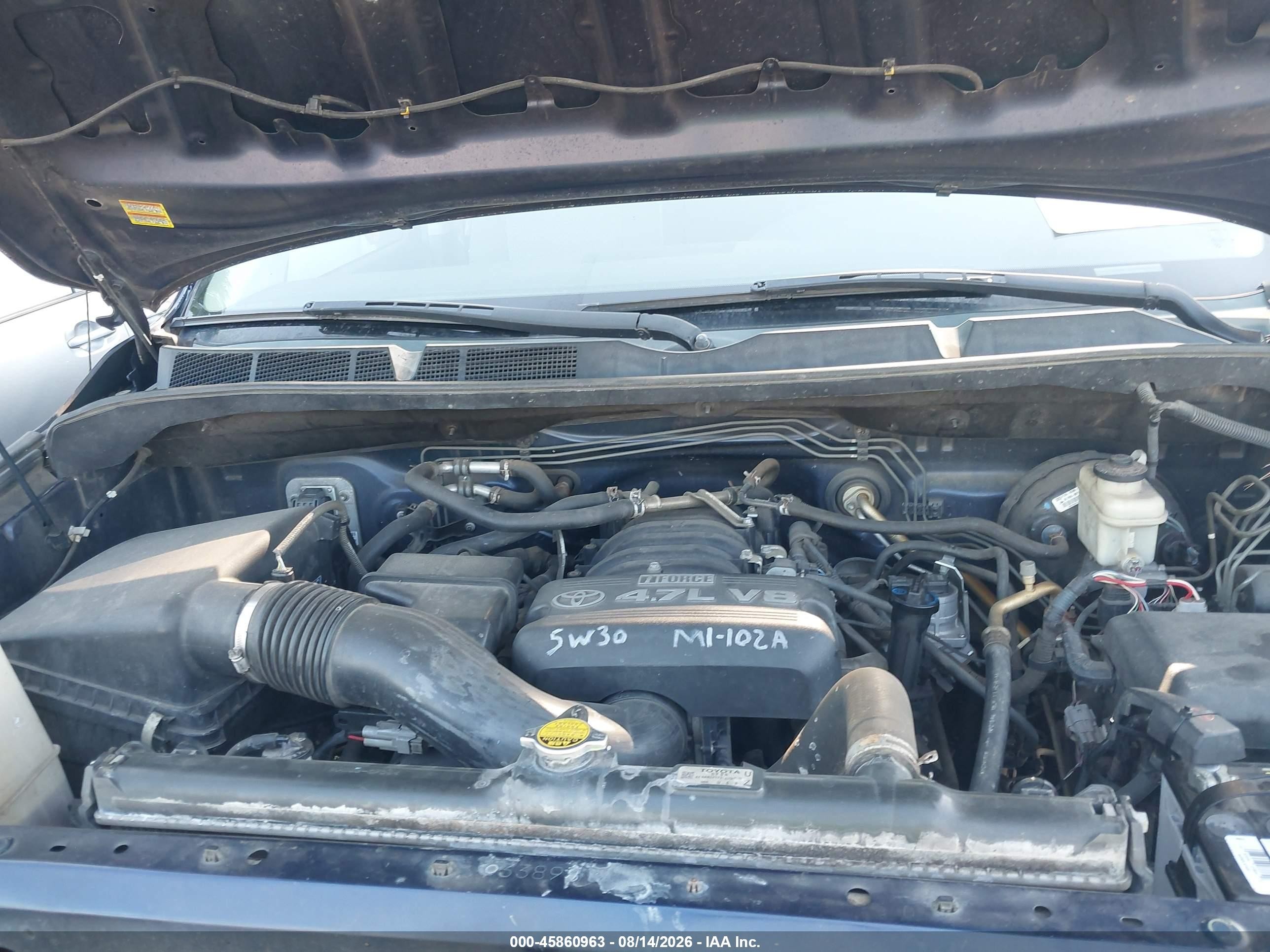 2008 Toyota Tundra Base 4.7l V8 Blue vin: 5TFRT54168X025969