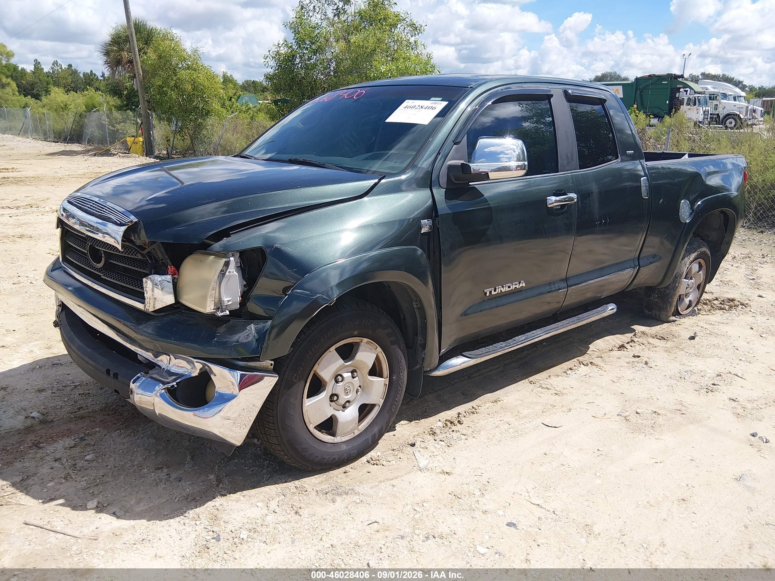2007 Toyota Tundra Sr5 4.7l V8 Green vin: 5TFRT54187X005379