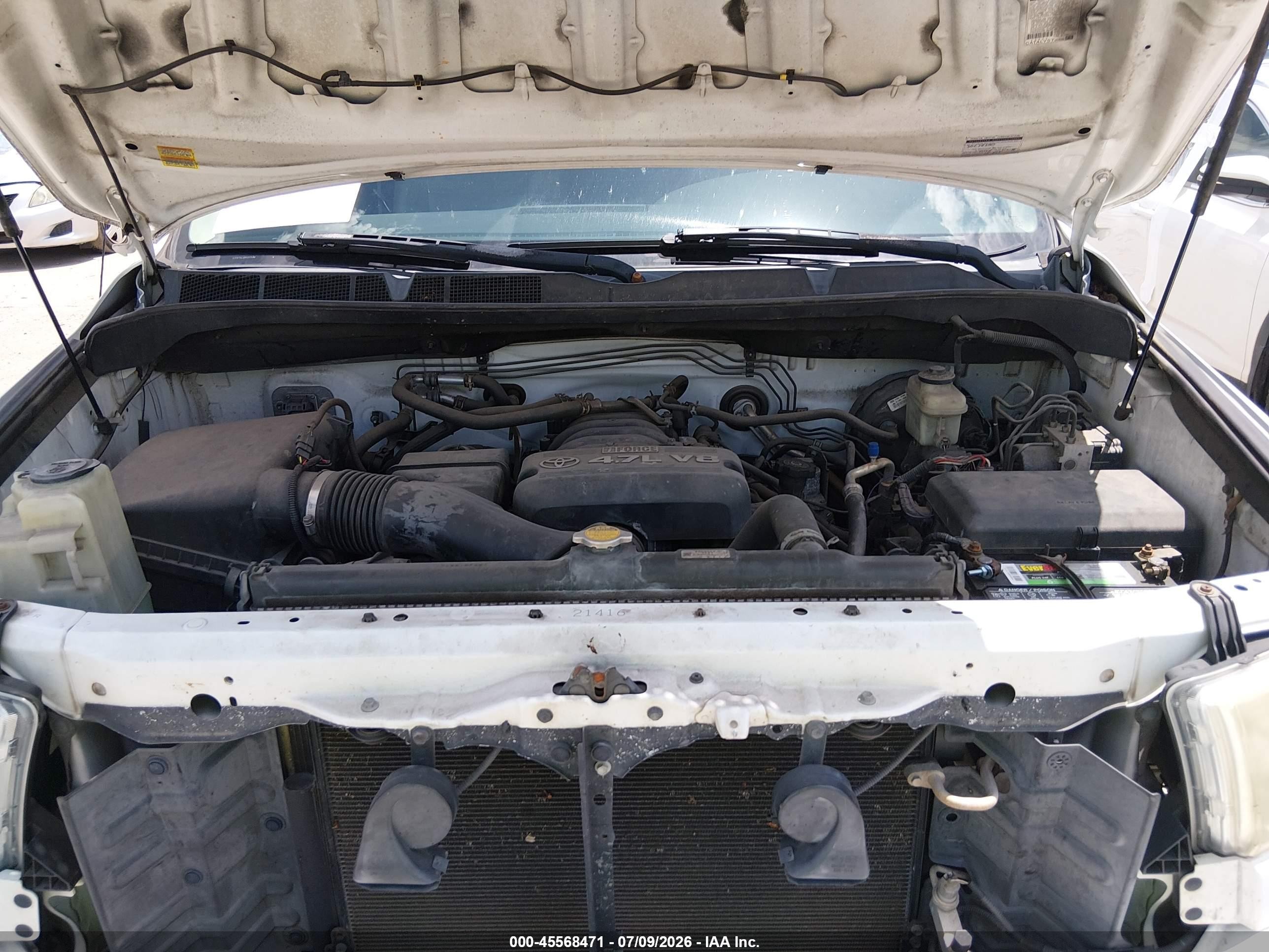 2008 Toyota Tundra Sr5 4.7l V8 White vin: 5TFRT54188X017601