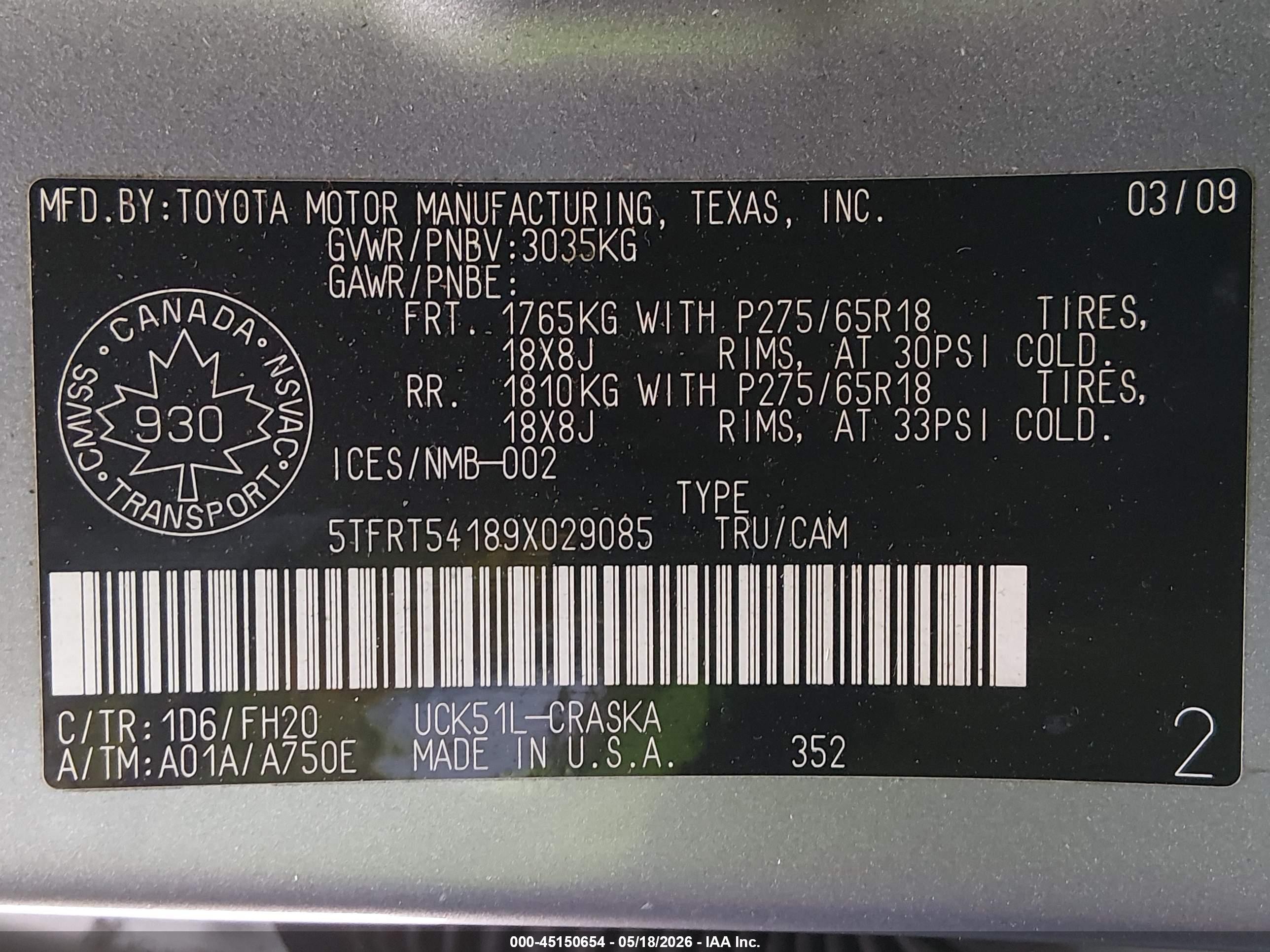 2009 Toyota Tundra Sr5 4.7l V8 Серебряный vin: 5TFRT54189X029085