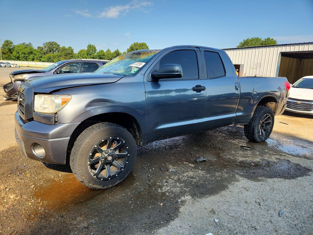 2007 Toyota Tundra Double Cab Sr5 Blue vin: 5TFRT54197X013703