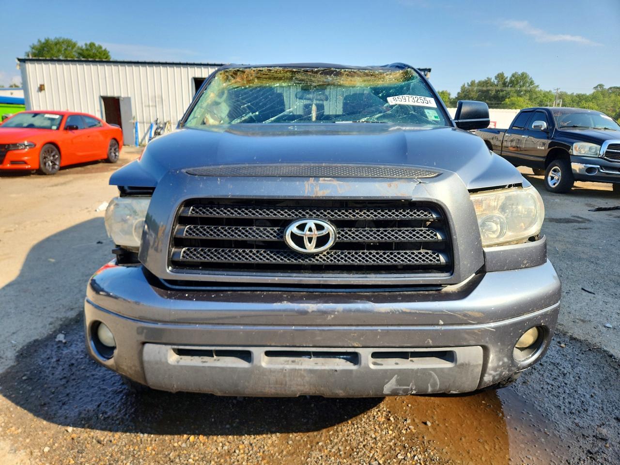 2007 Toyota Tundra Double Cab Sr5 Blue vin: 5TFRT54197X013703