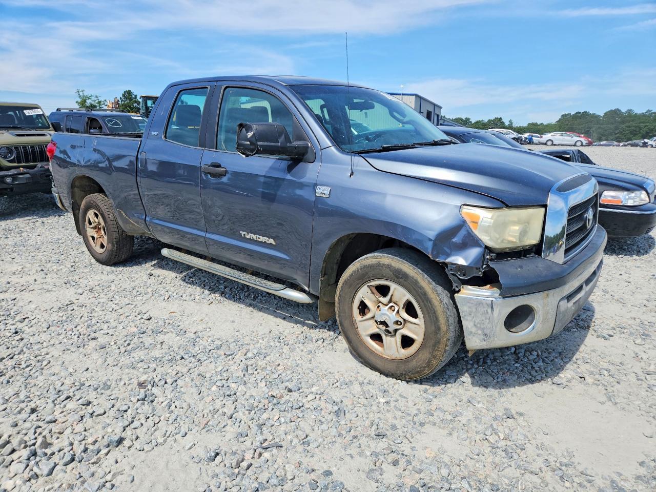 2007 Toyota Tundra Double Cab Sr5 Blue vin: 5TFRT541X7X009997