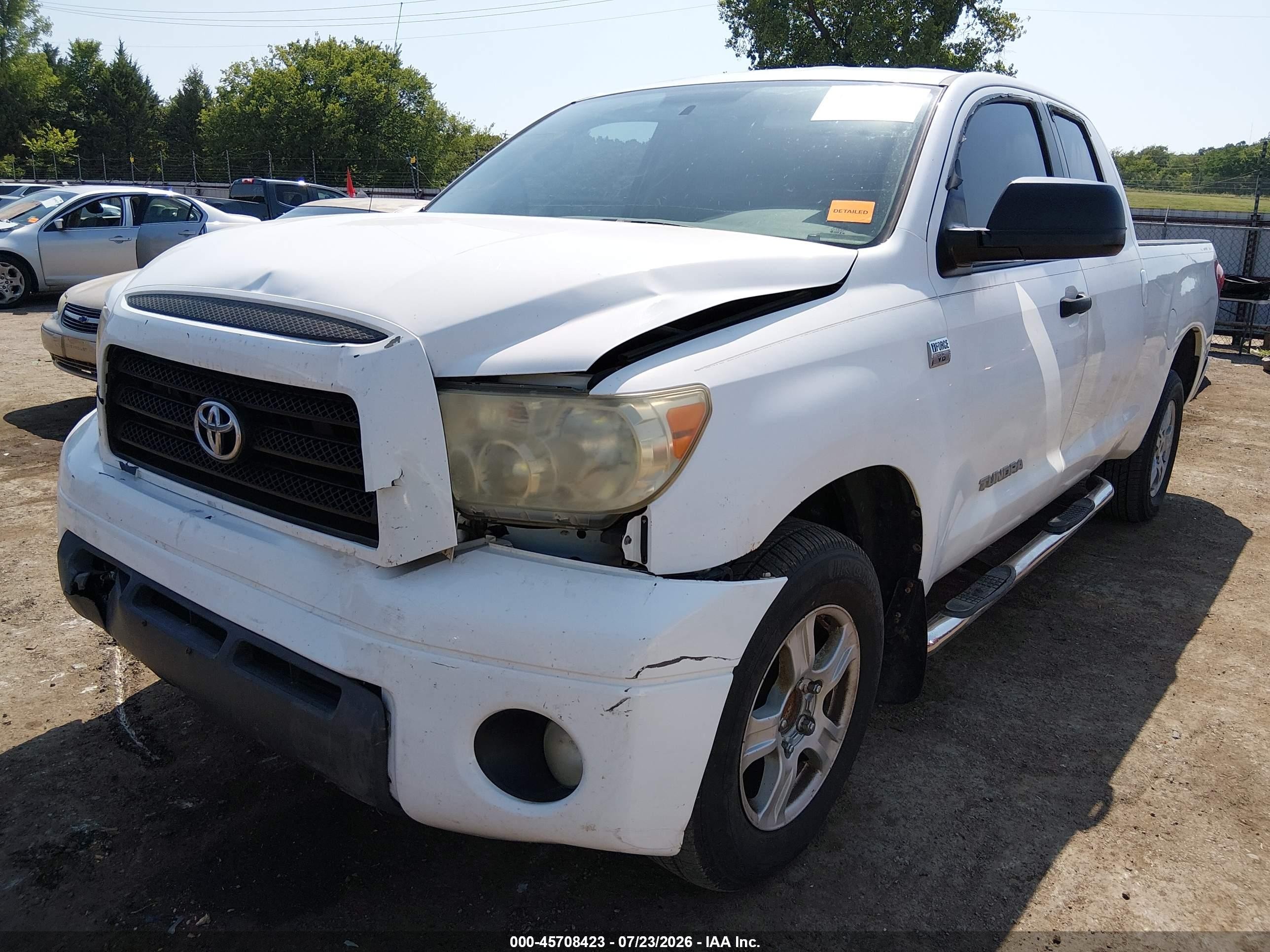 2007 Toyota Tundra Sr5 4.7l V8 White vin: 5TFRT541X7X015749