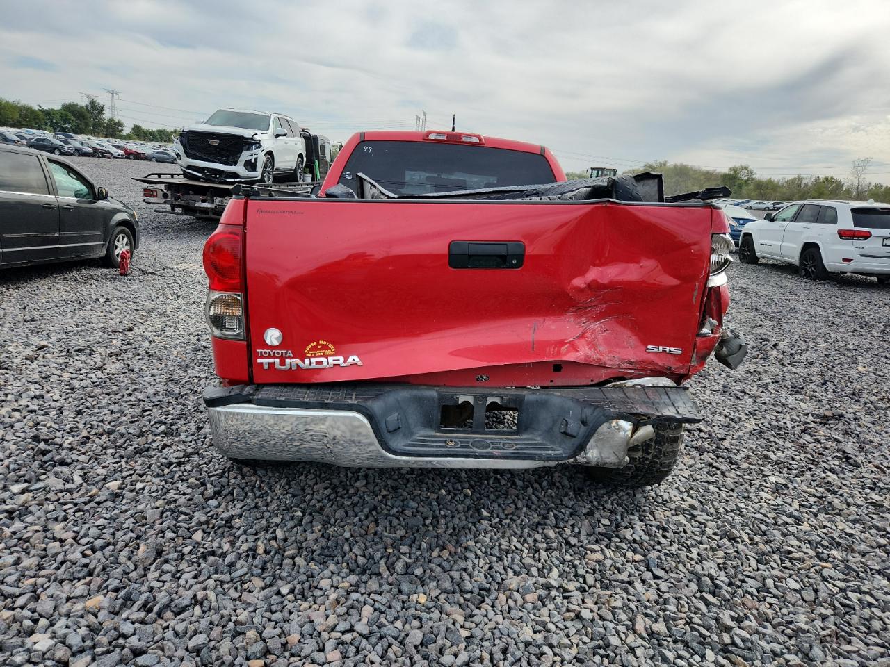 2008 Toyota Tundra Double Cab Red vin: 5TFRT541X8X025540