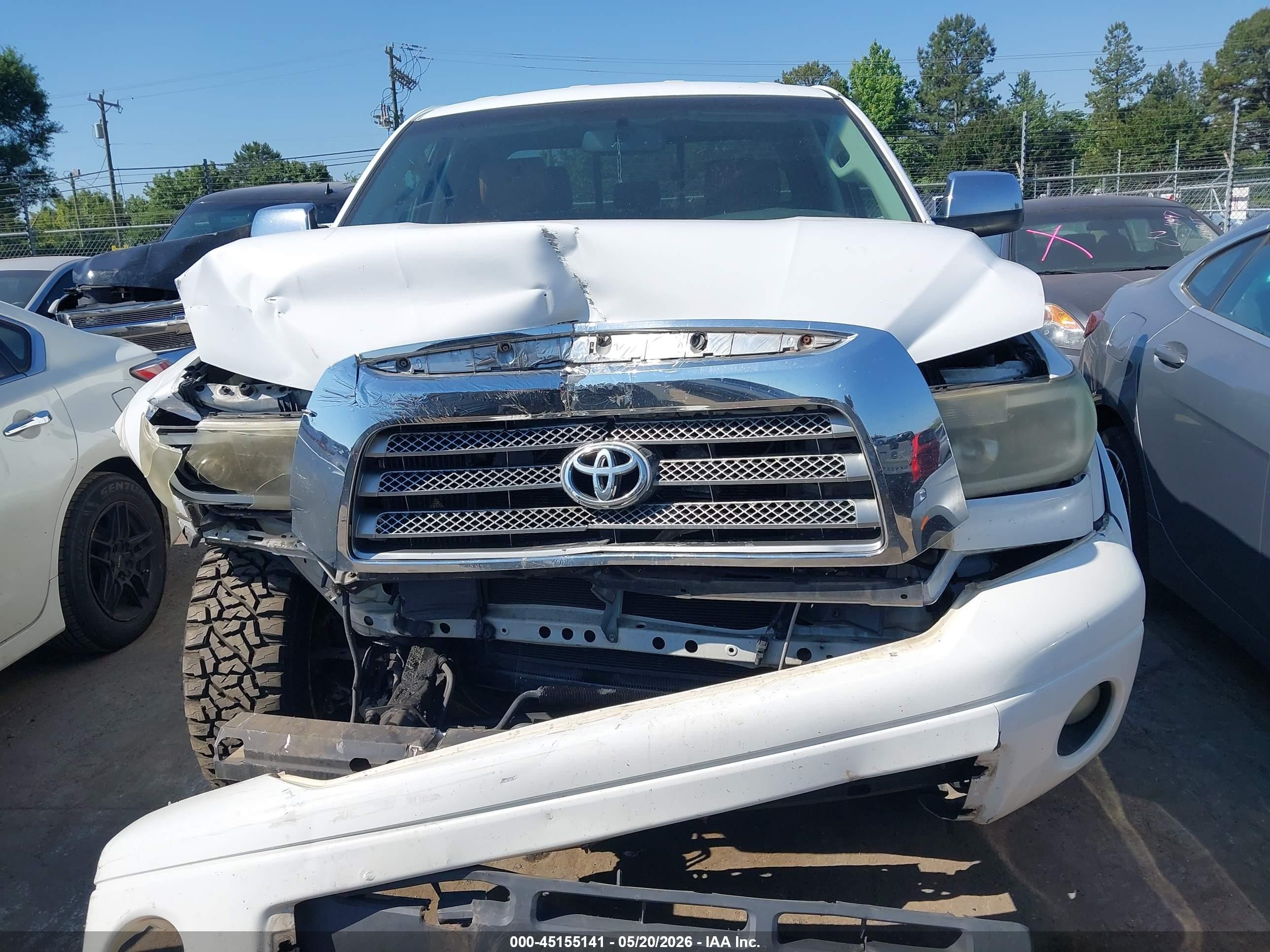 2007 Toyota Tundra Limited 4.7l V8 White vin: 5TFRT58167X012034