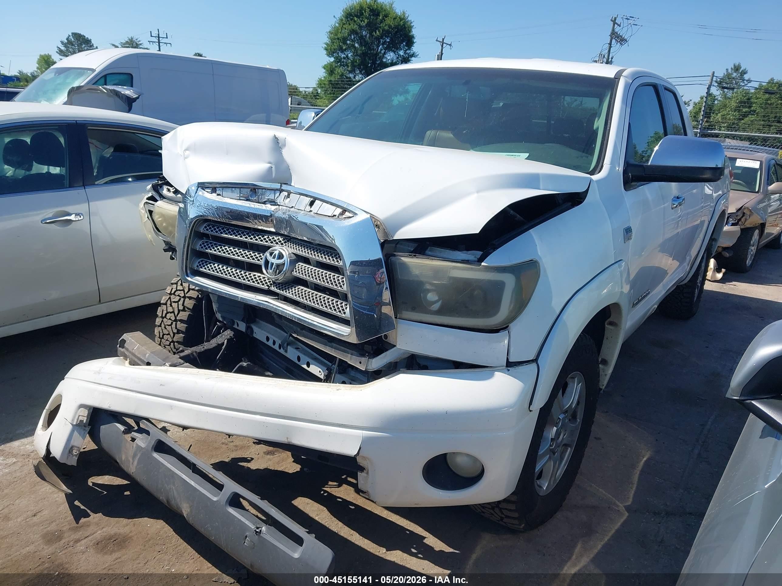 2007 Toyota Tundra Limited 4.7l V8 White vin: 5TFRT58167X012034
