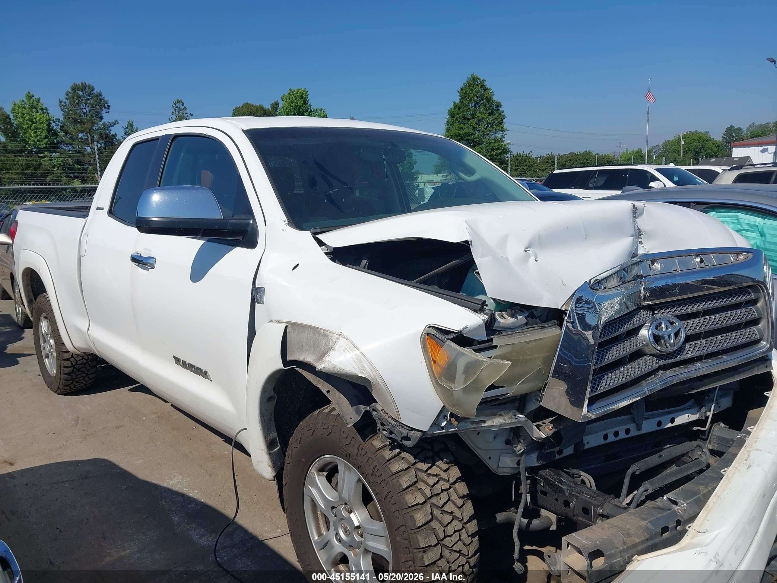 2007 Toyota Tundra Limited 4.7l V8 White vin: 5TFRT58167X012034