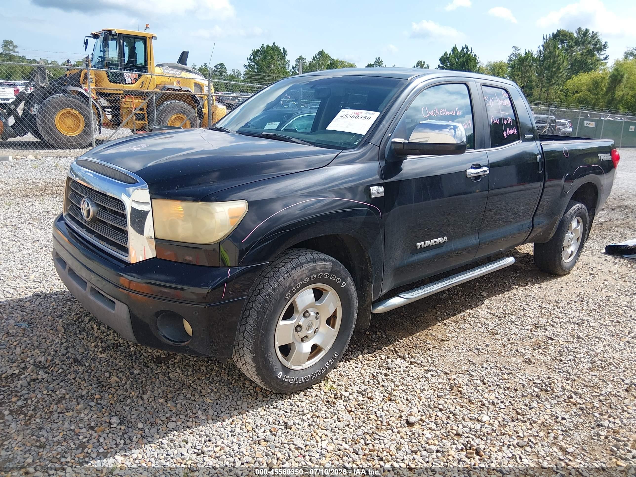 2008 Toyota Tundra Limited 4.7l V8 Black vin: 5TFRT58178X019320