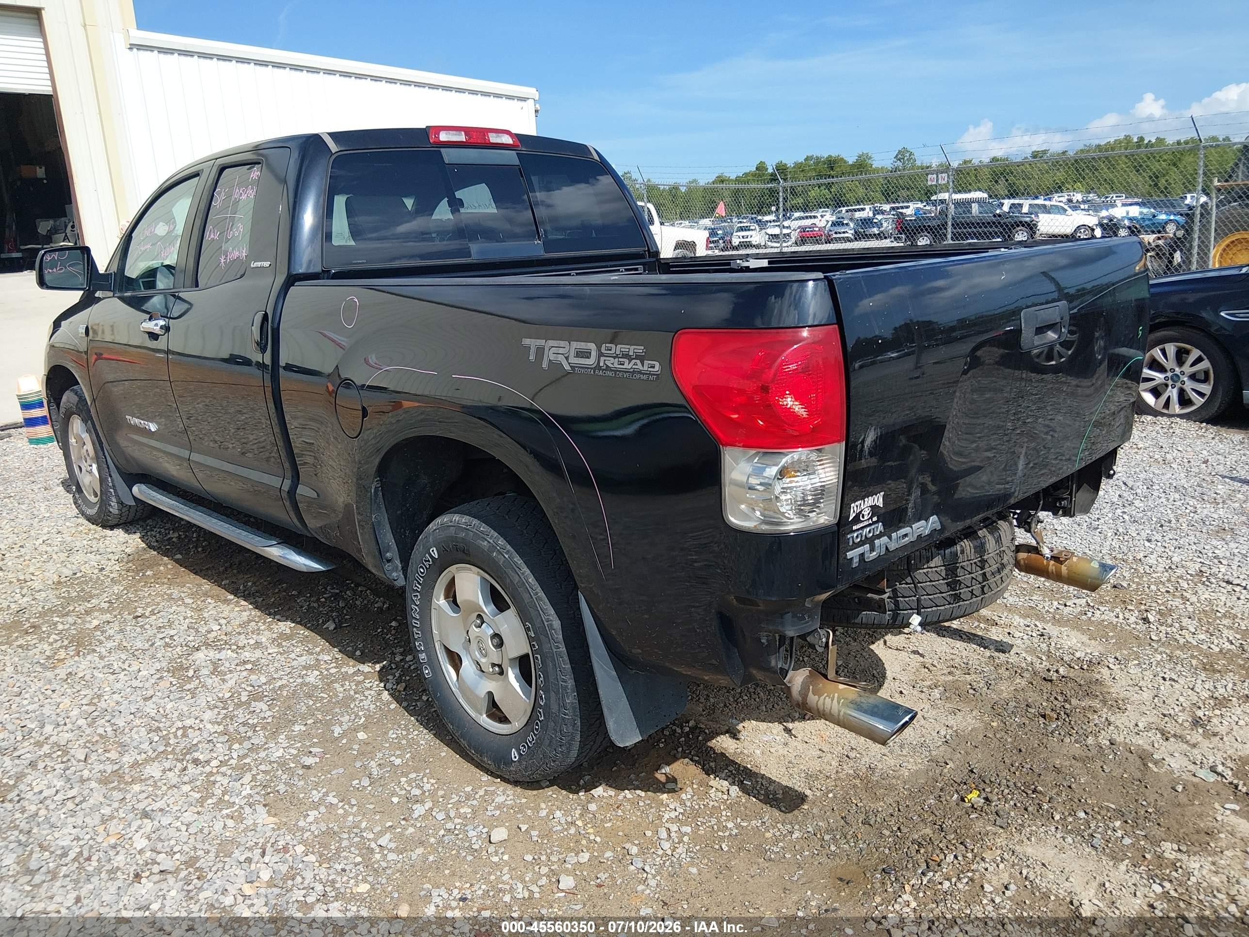 2008 Toyota Tundra Limited 4.7l V8 Black vin: 5TFRT58178X019320