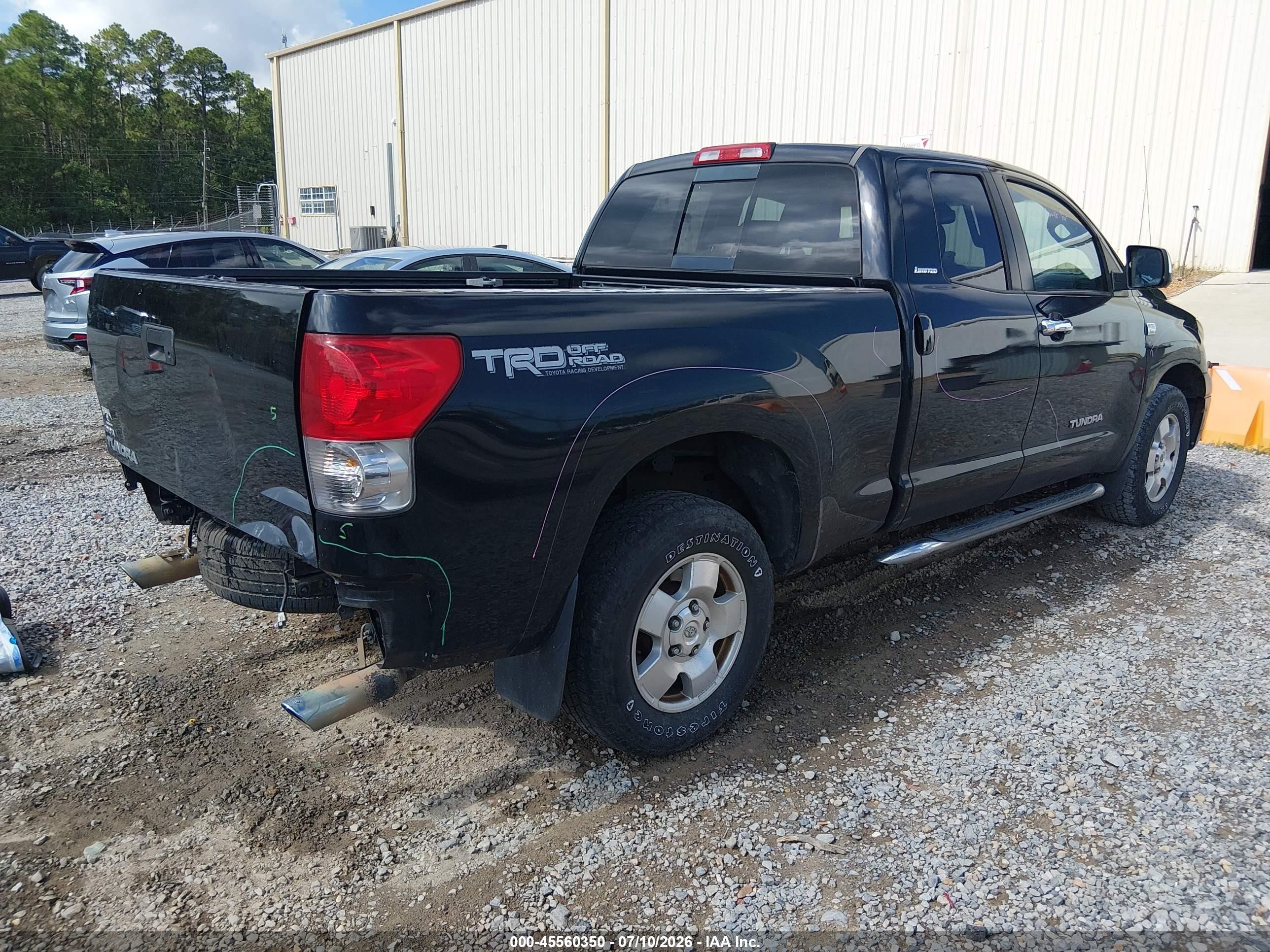 2008 Toyota Tundra Limited 4.7l V8 Black vin: 5TFRT58178X019320