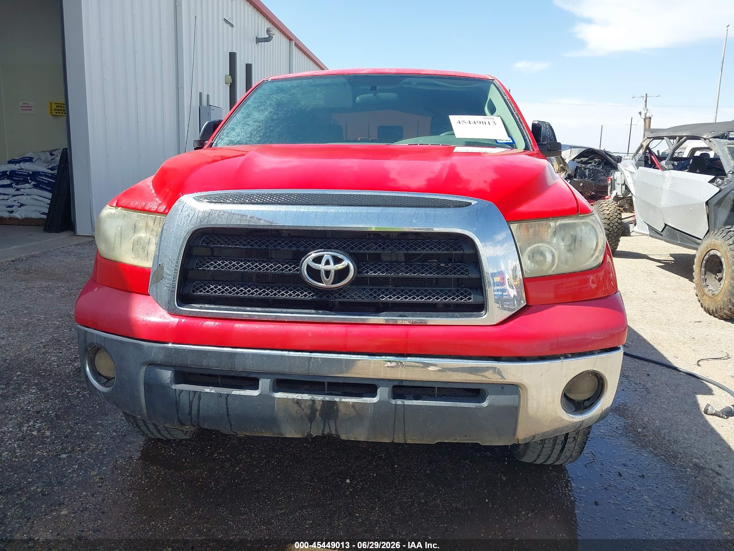 2008 Toyota Tundra Base V6 Red vin: 5TFRU54178X007607