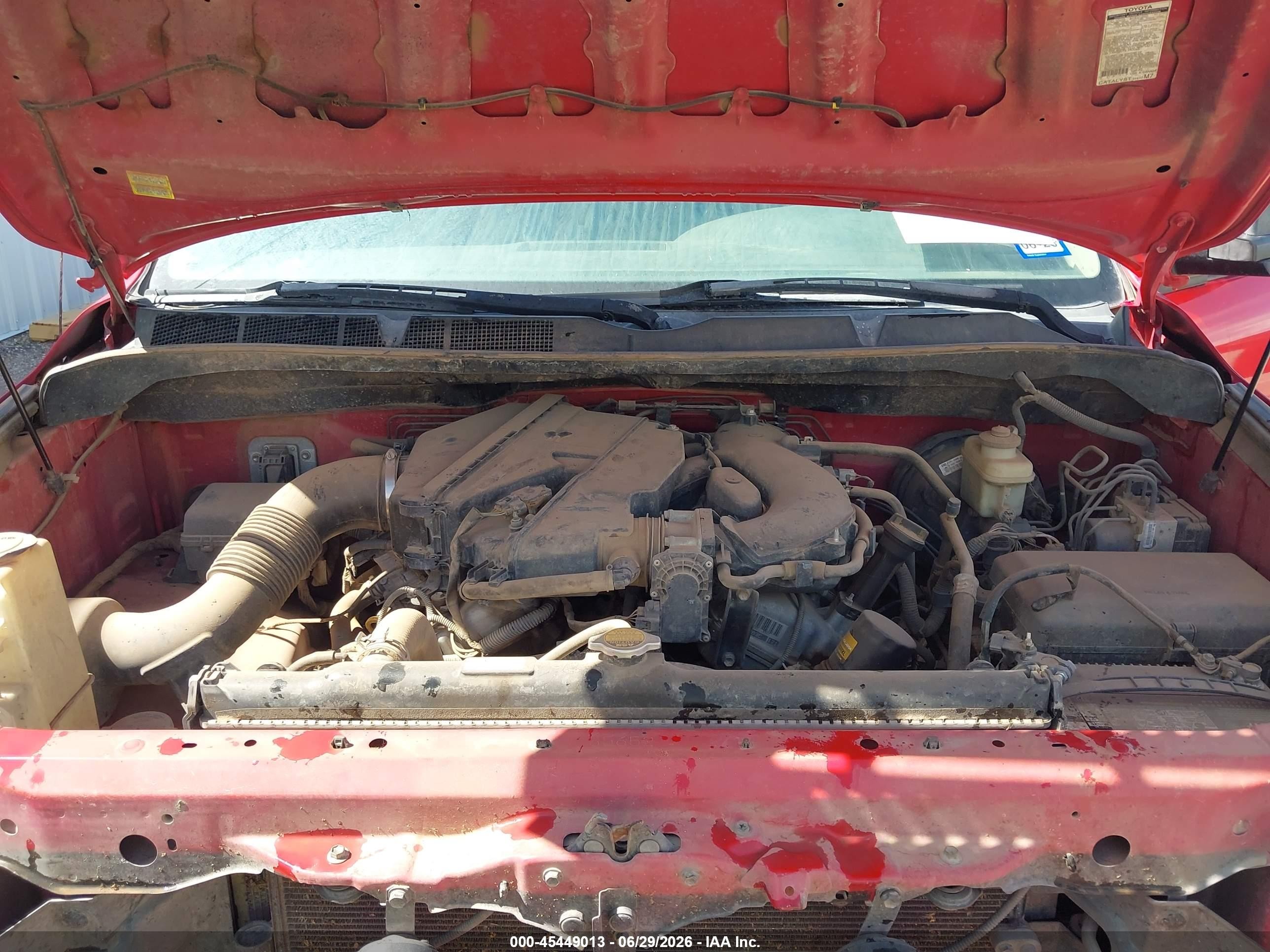 2008 Toyota Tundra Base V6 Red vin: 5TFRU54178X007607