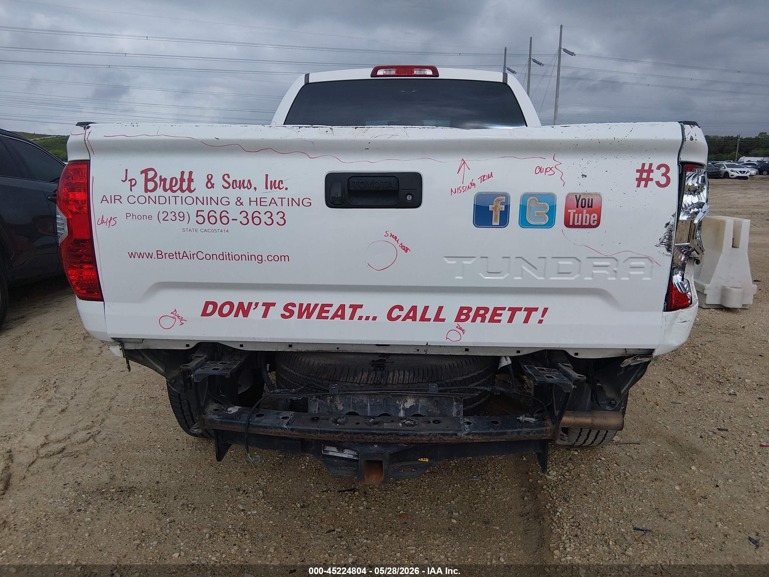 2014 Toyota Tundra Sr V6 White vin: 5TFRU5F15EX032627