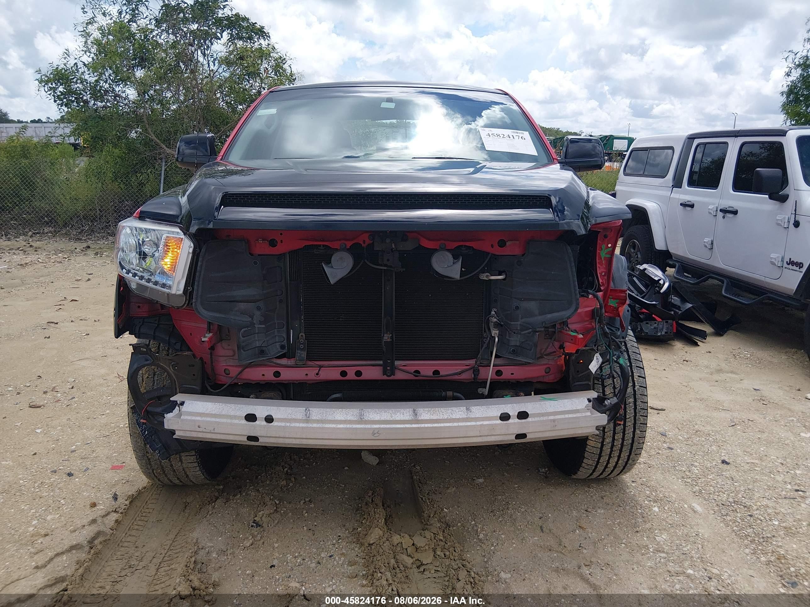 2014 Toyota Tundra Sr V6 Красный vin: 5TFRU5F1XEX031389