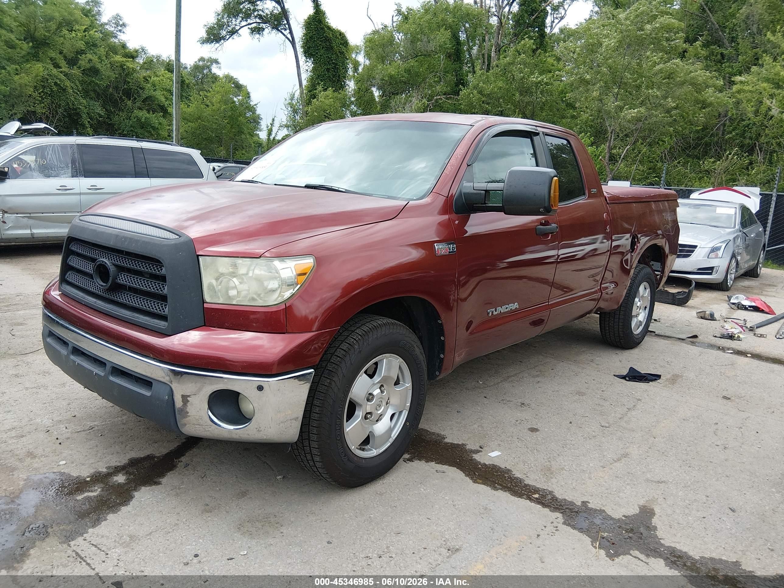 2007 Toyota Tundra Sr5 V8 Maroon vin: 5TFRV54107X012871