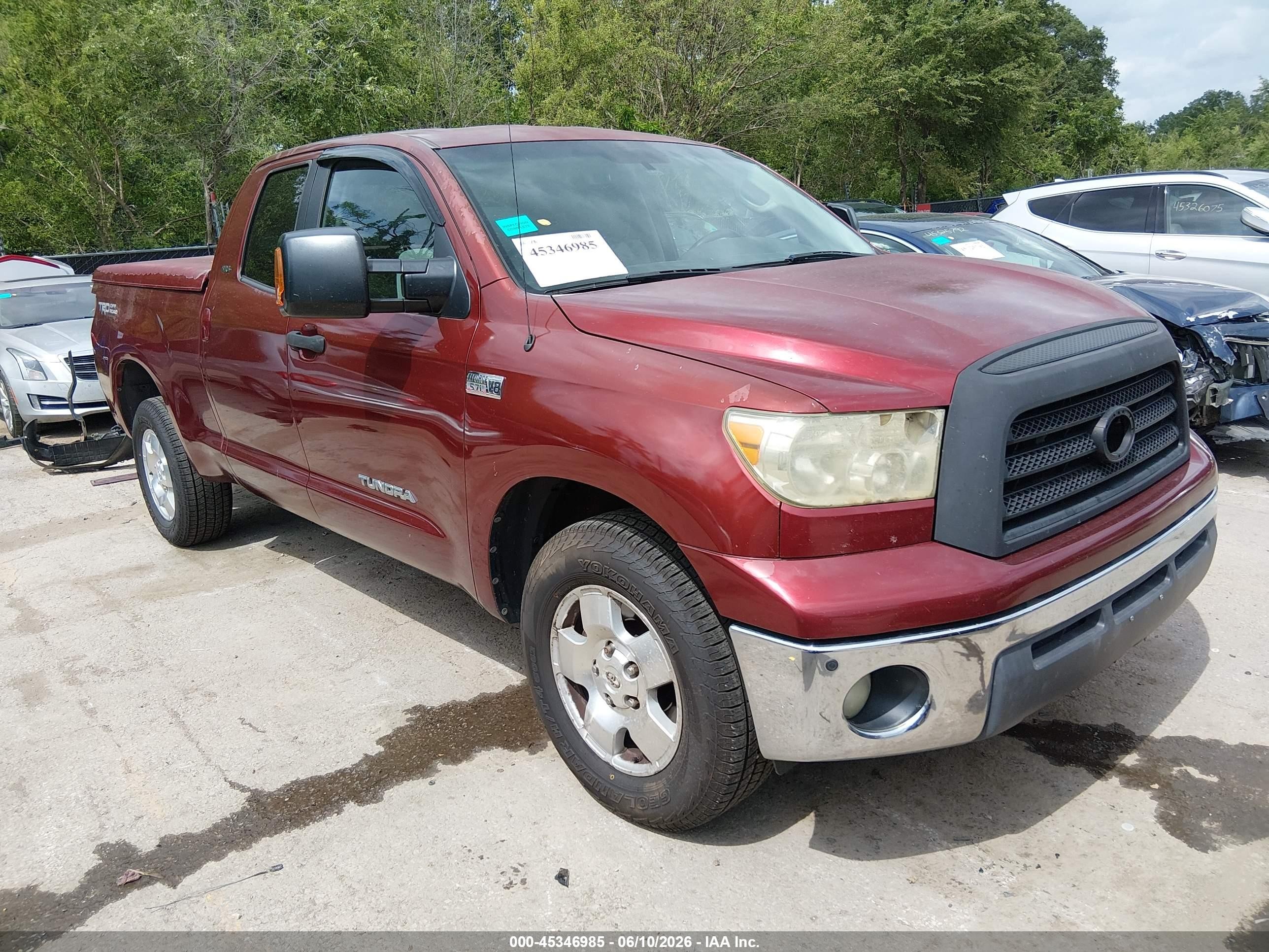 2007 Toyota Tundra Sr5 V8 Maroon vin: 5TFRV54107X012871