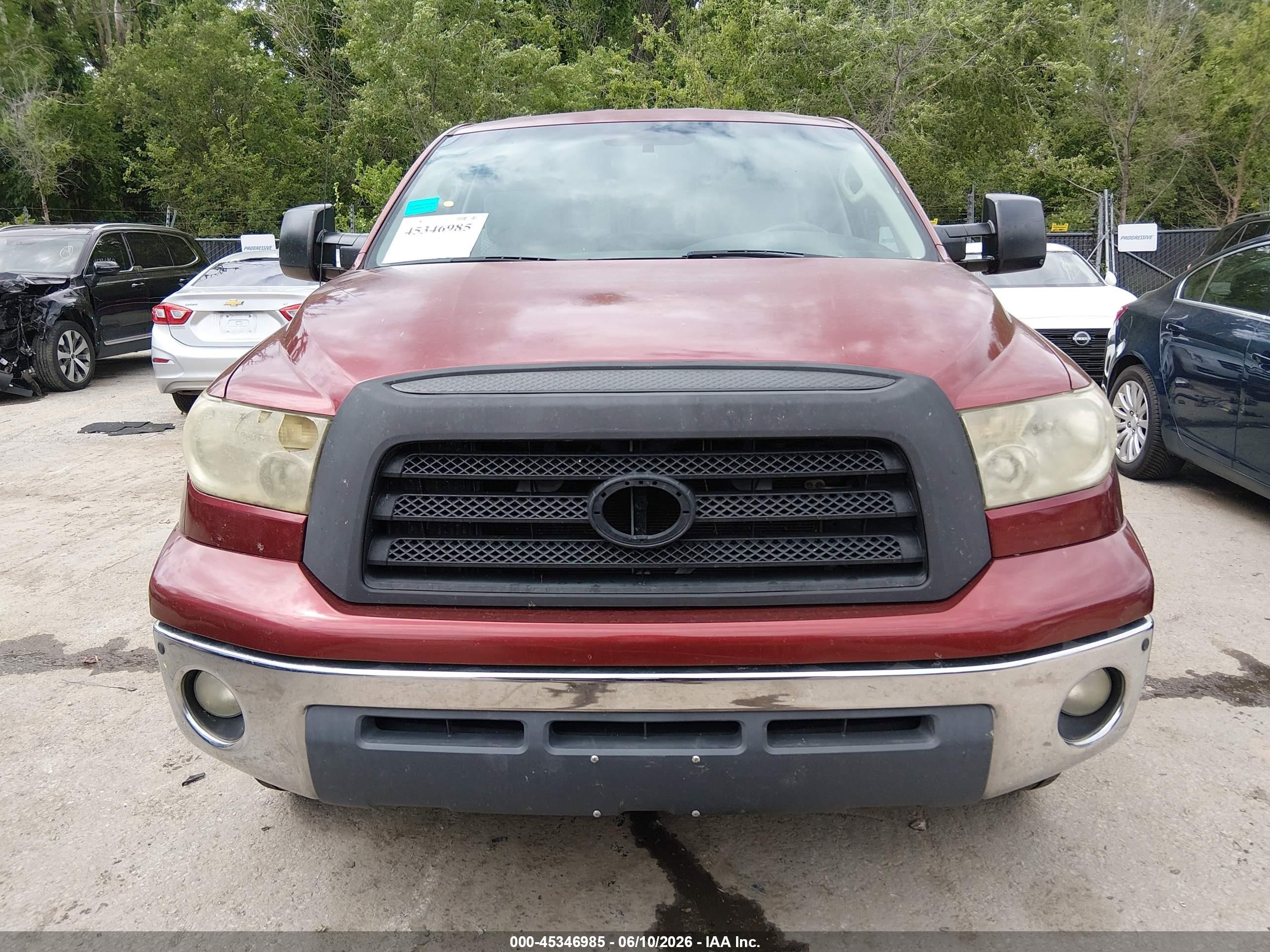 2007 Toyota Tundra Sr5 V8 Maroon vin: 5TFRV54107X012871