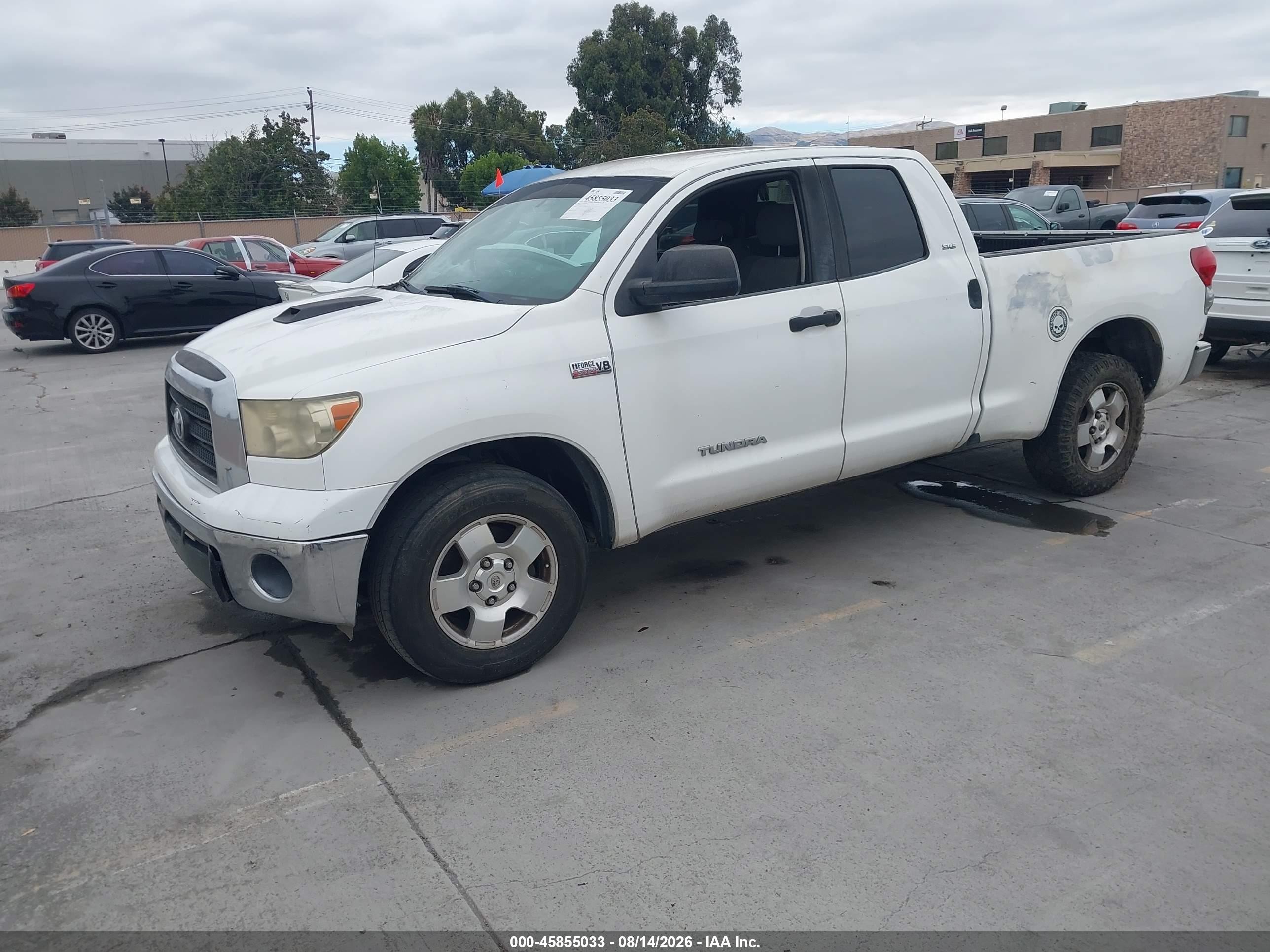2007 Toyota Tundra Sr5 V8 Белый vin: 5TFRV54107X030478