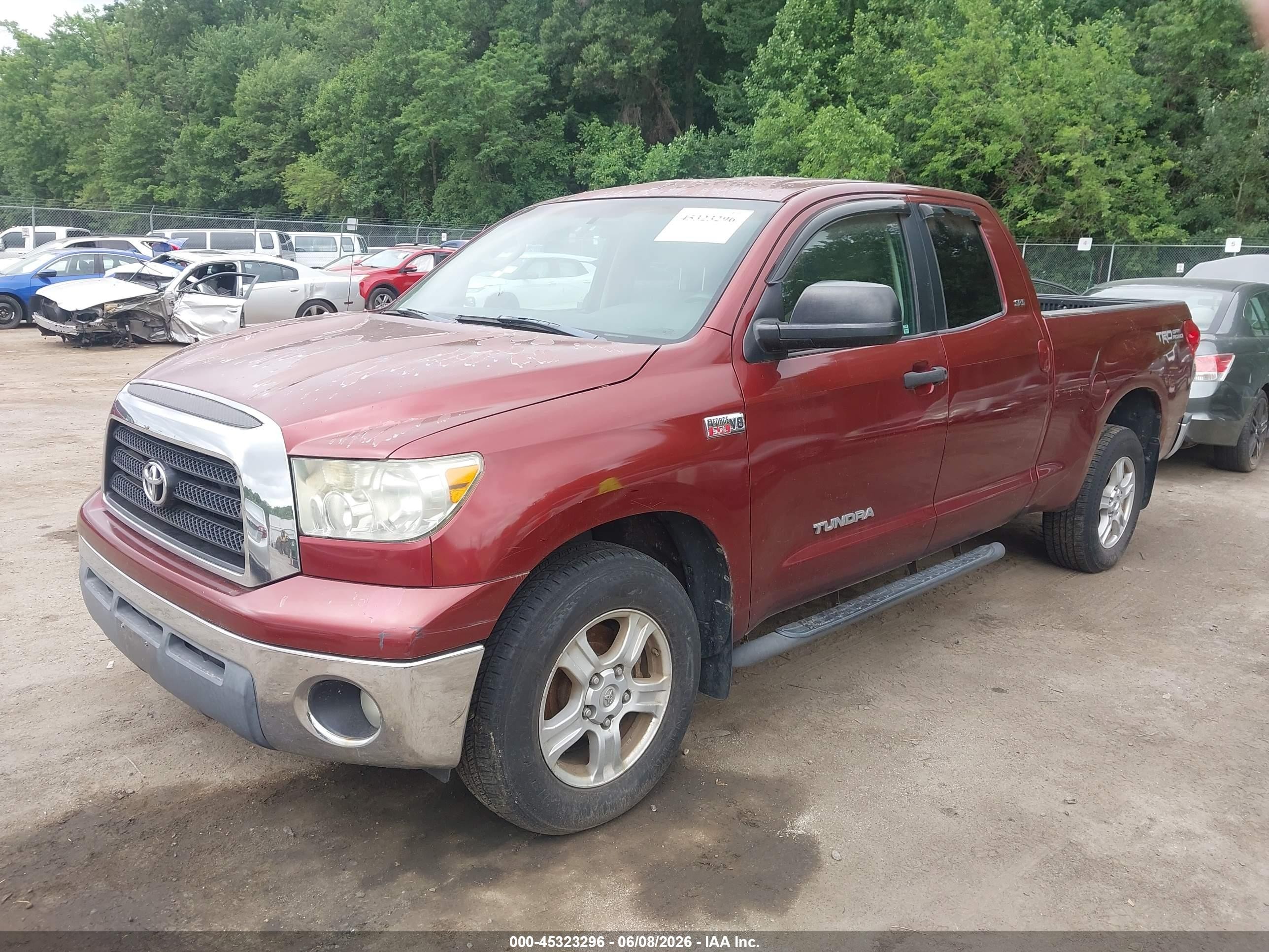 2007 Toyota Tundra Sr5 V8 Burgundy vin: 5TFRV54117X007310