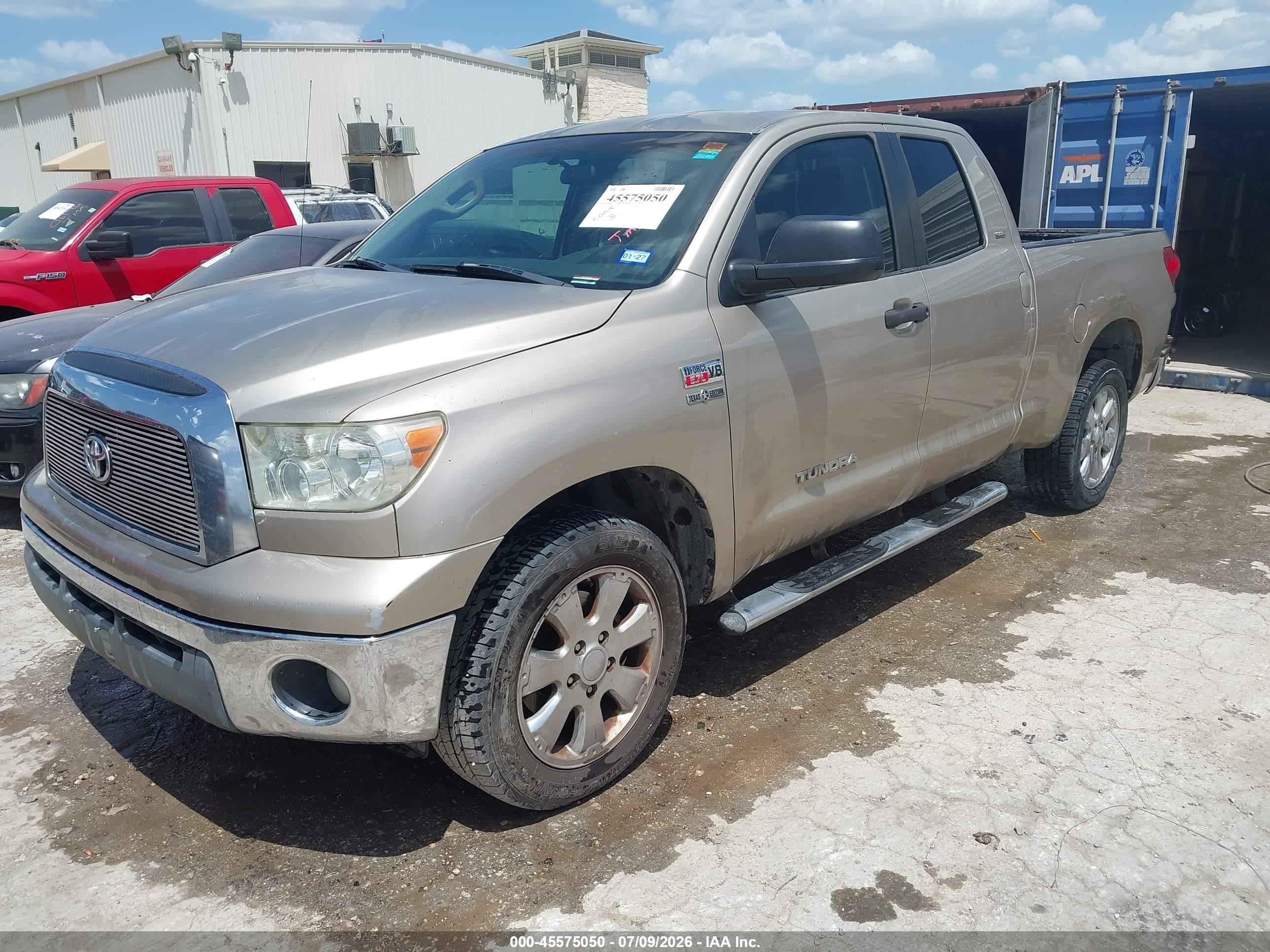 2007 Toyota Tundra Sr5 V8 Beige vin: 5TFRV54117X009056