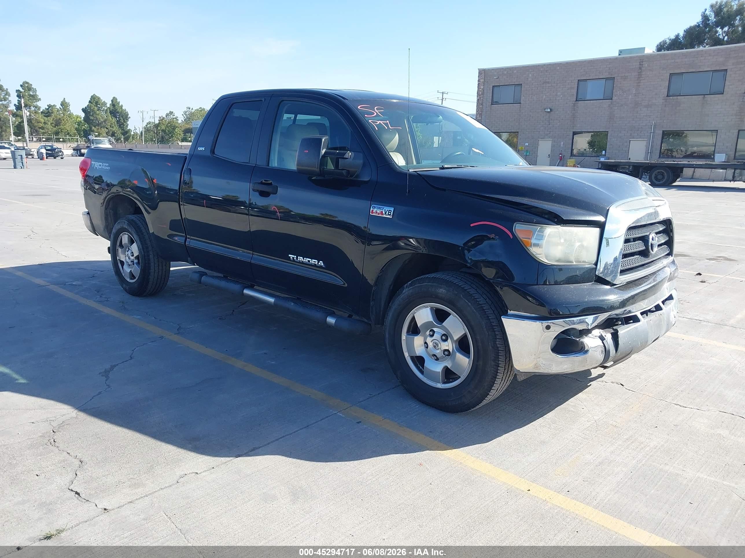 2007 Toyota Tundra Sr5 V8 Black vin: 5TFRV54117X020283