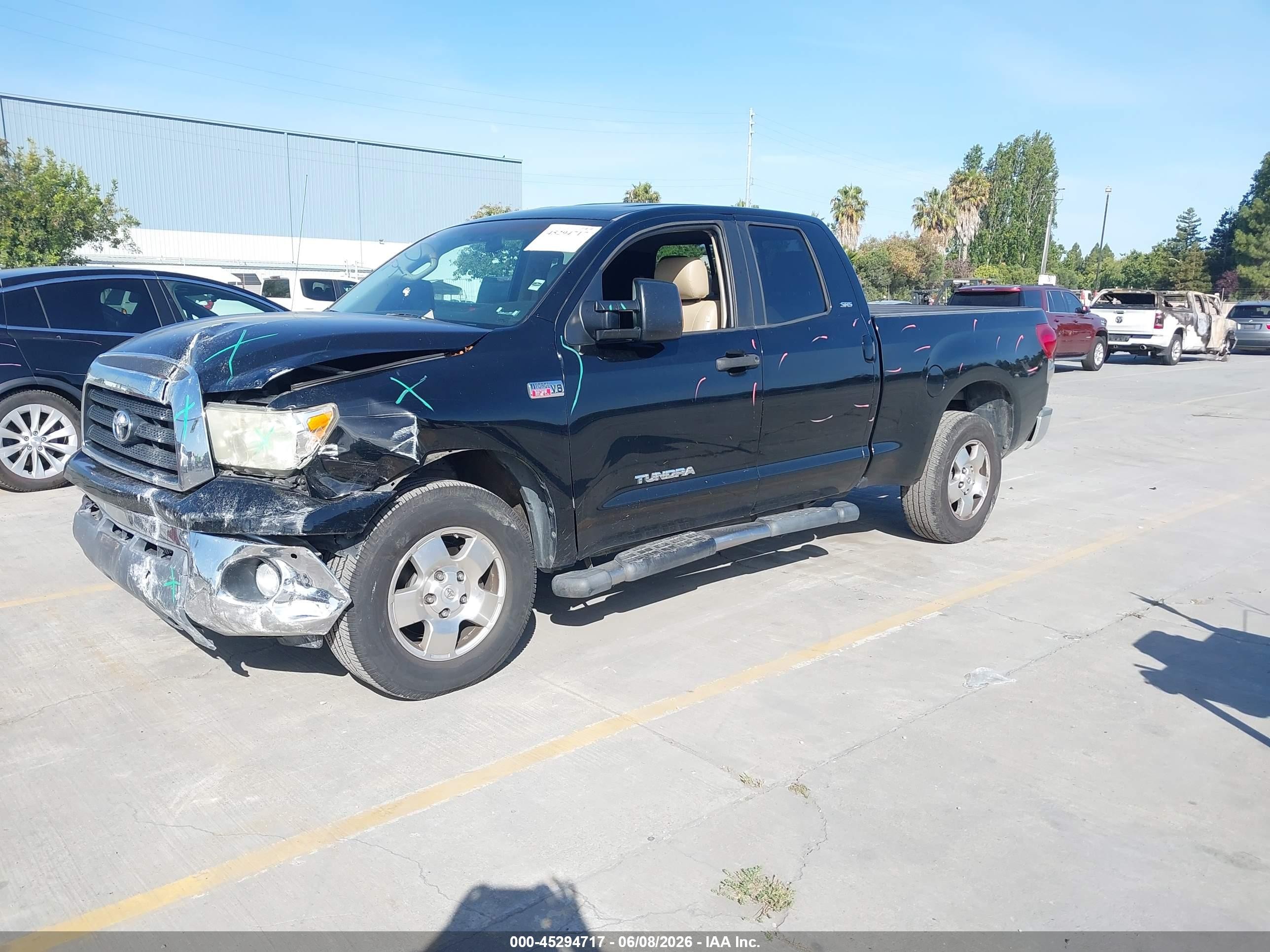 2007 Toyota Tundra Sr5 V8 Black vin: 5TFRV54117X020283