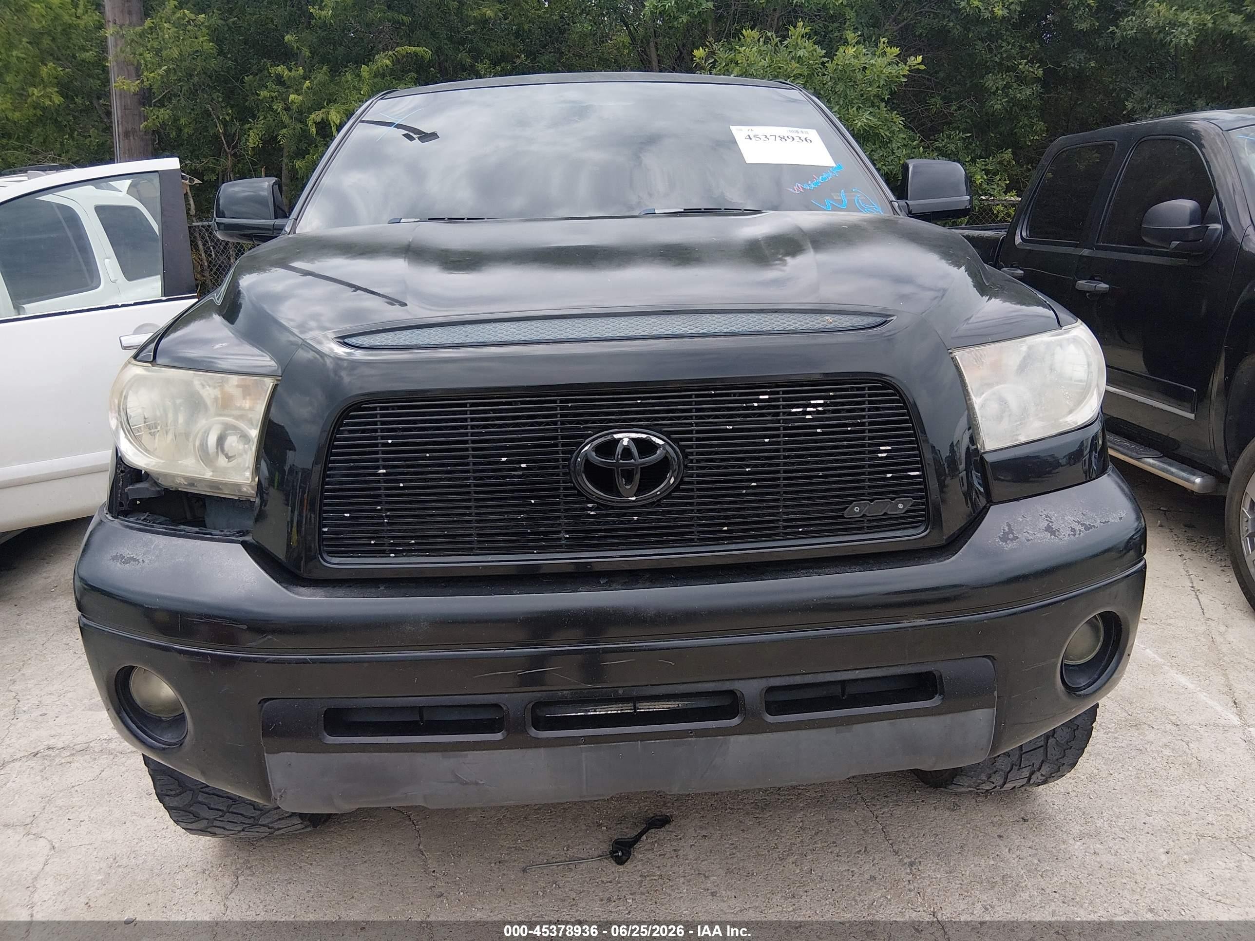 2007 Toyota Tundra Sr5 V8 Black vin: 5TFRV54127X023208