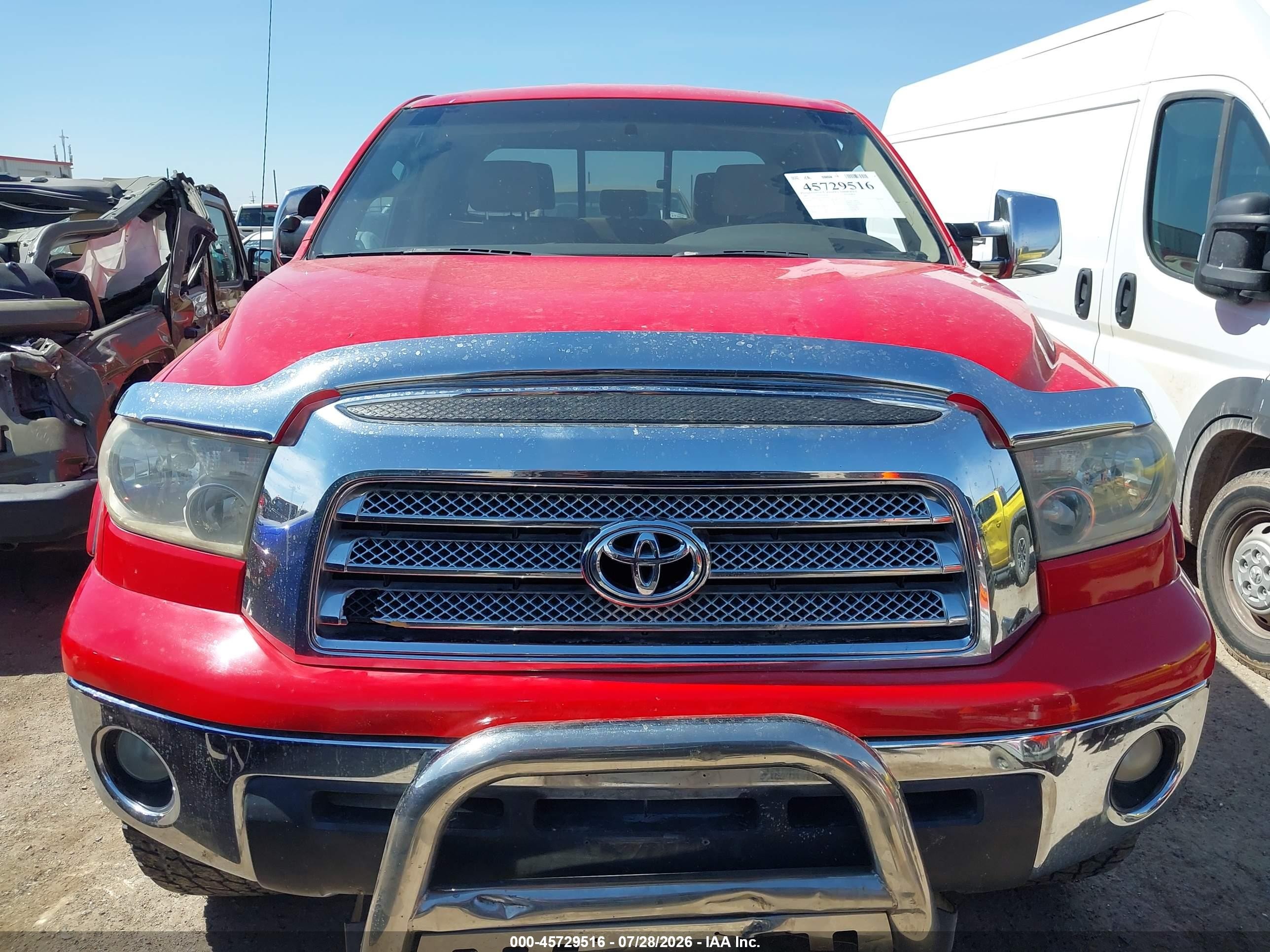 2007 Toyota Tundra Sr5 V8 Red vin: 5TFRV54137X021239