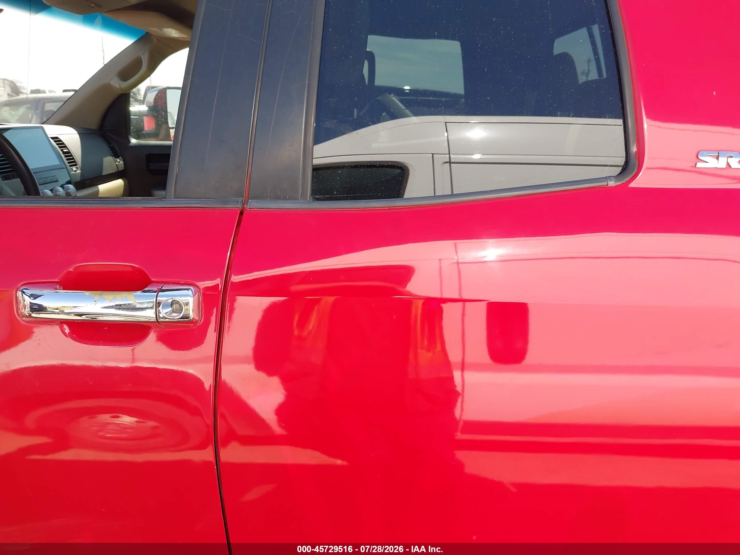 2007 Toyota Tundra Sr5 V8 Red vin: 5TFRV54137X021239