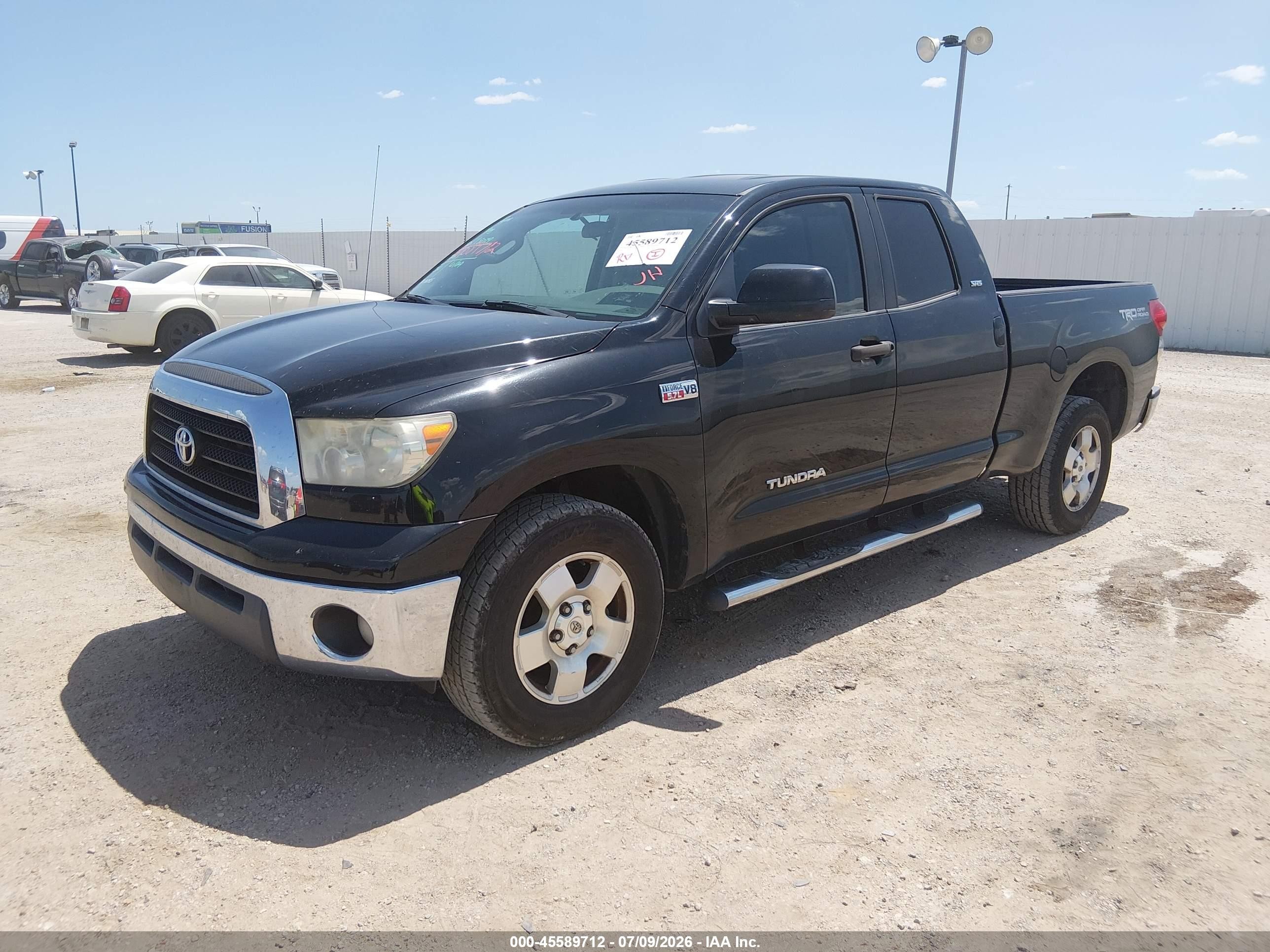 2007 Toyota Tundra Sr5 V8 Black vin: 5TFRV54137X025761