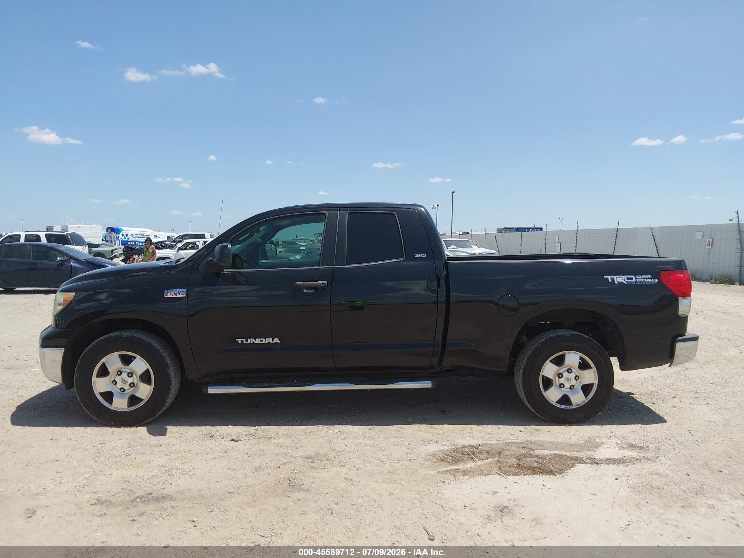 2007 Toyota Tundra Sr5 V8 Black vin: 5TFRV54137X025761