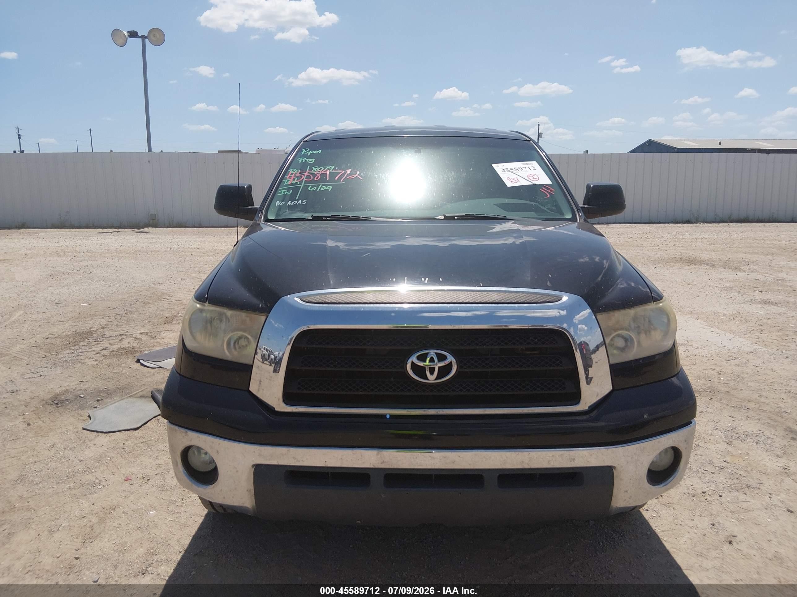 2007 Toyota Tundra Sr5 V8 Black vin: 5TFRV54137X025761