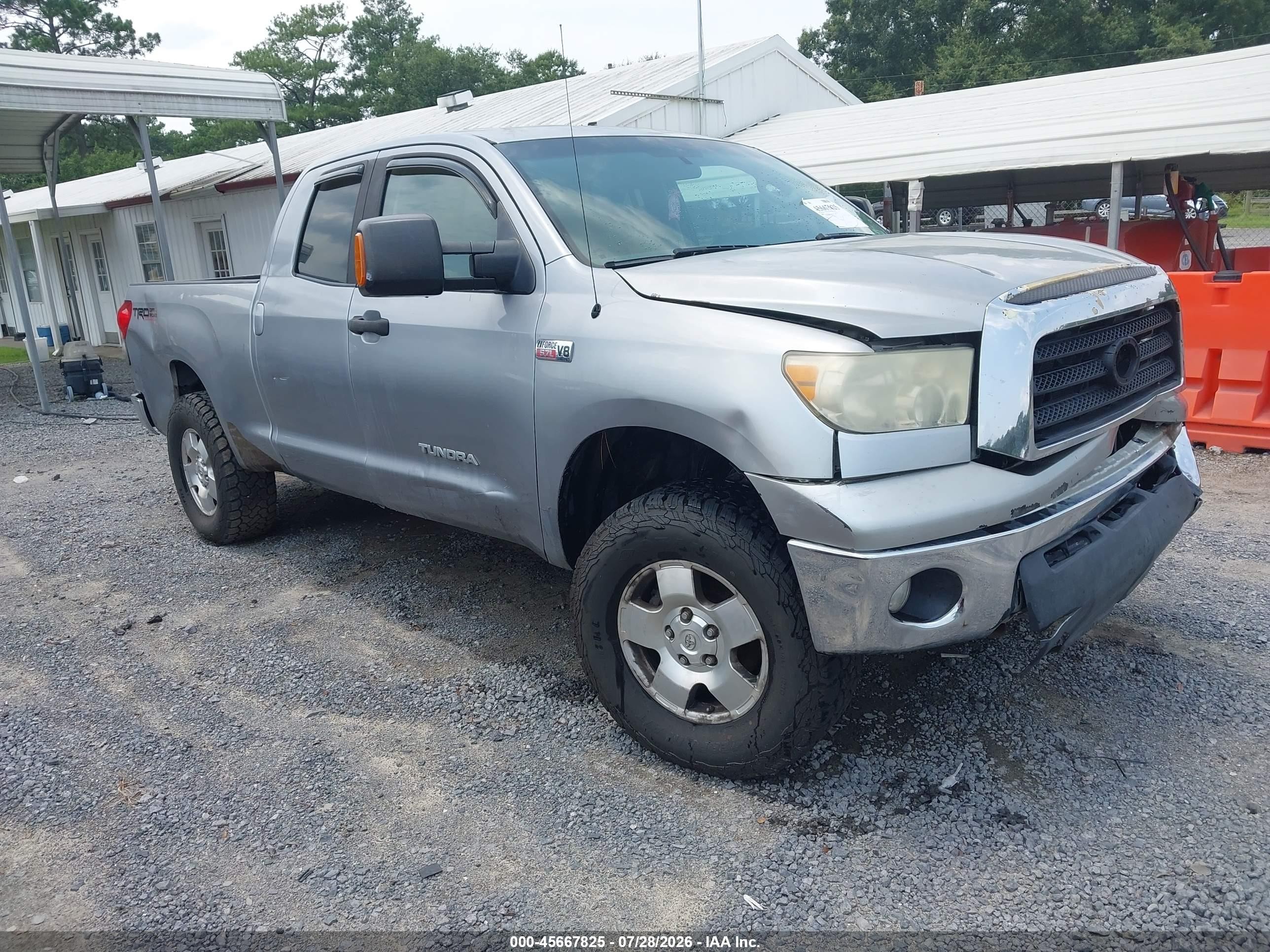 2008 Toyota Tundra Sr5 5.7l V8 Silver vin: 5TFRV54138X068739