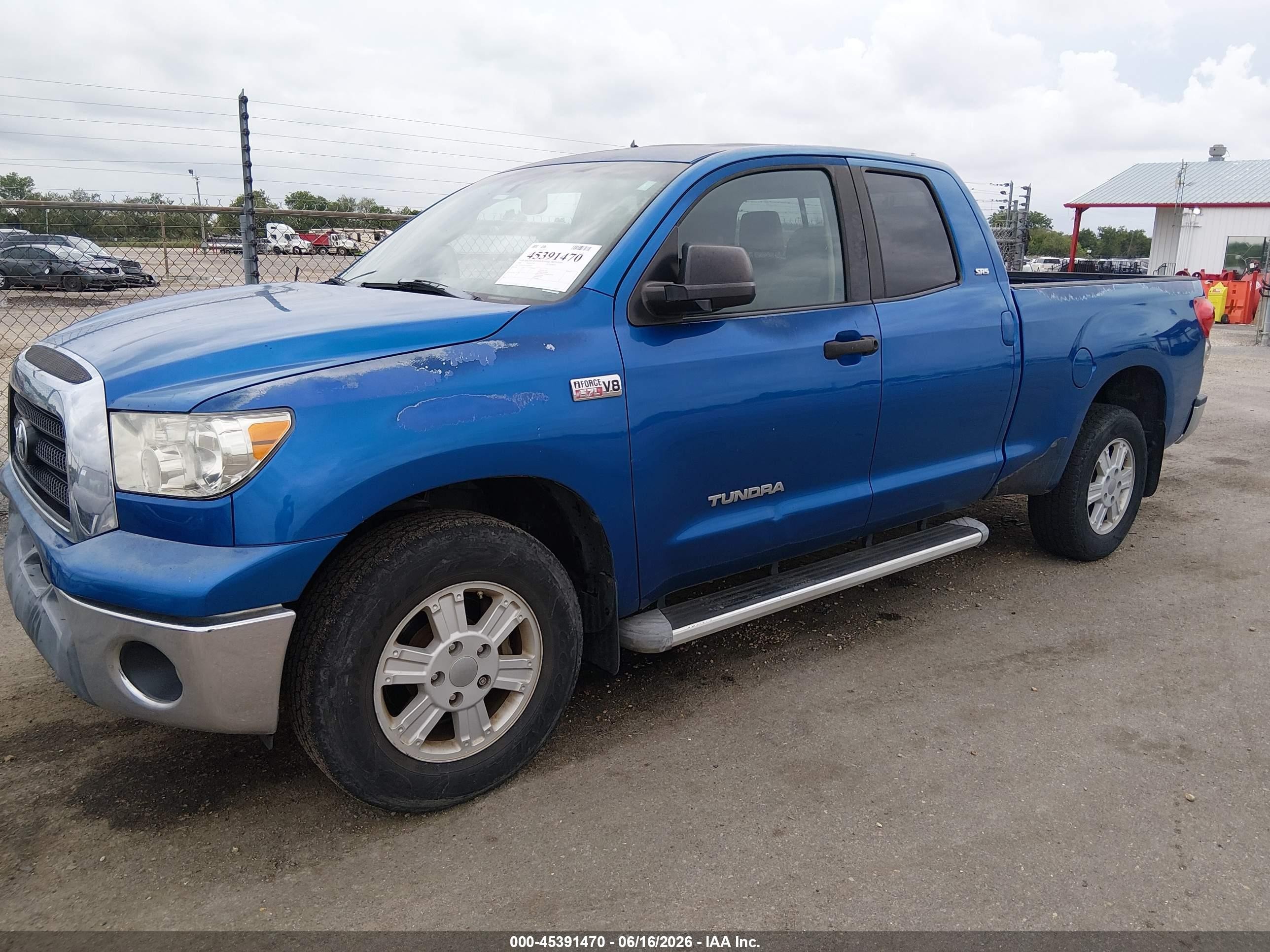 2008 Toyota Tundra Sr5 5.7l V8 Blue vin: 5TFRV54148X053232