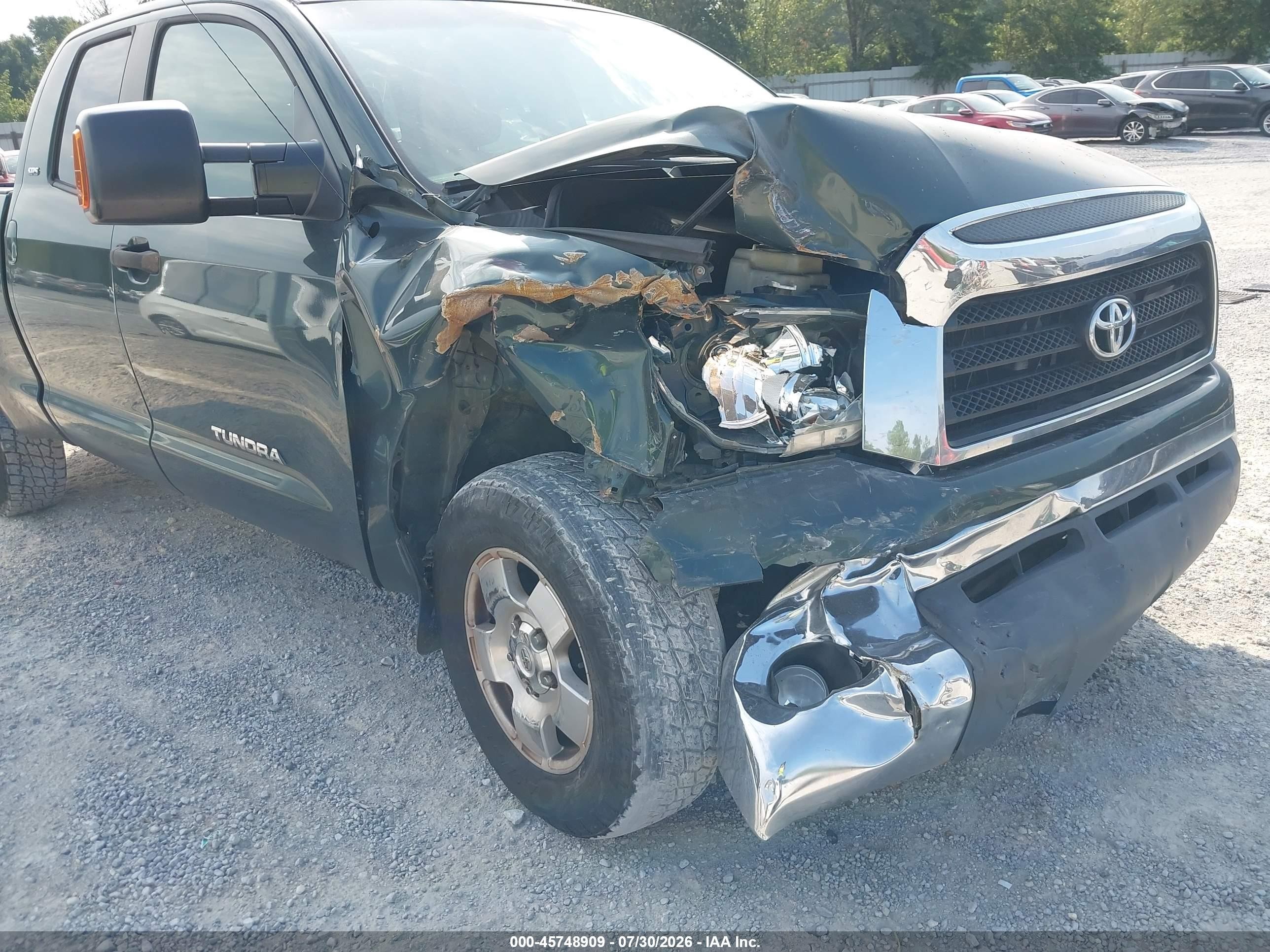 2007 Toyota Tundra Sr5 V8 Зеленый vin: 5TFRV54157X021730