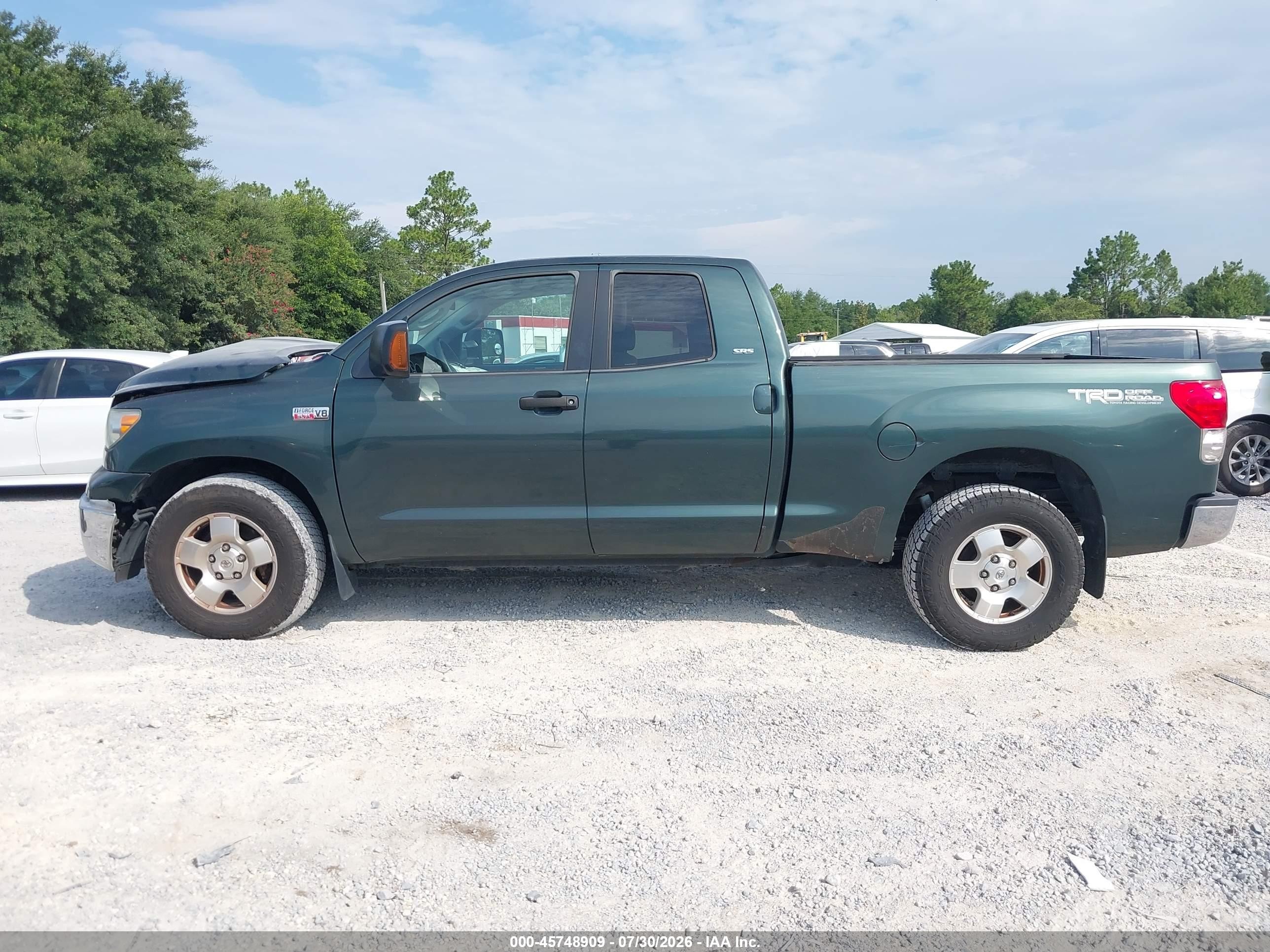 2007 Toyota Tundra Sr5 V8 Зеленый vin: 5TFRV54157X021730