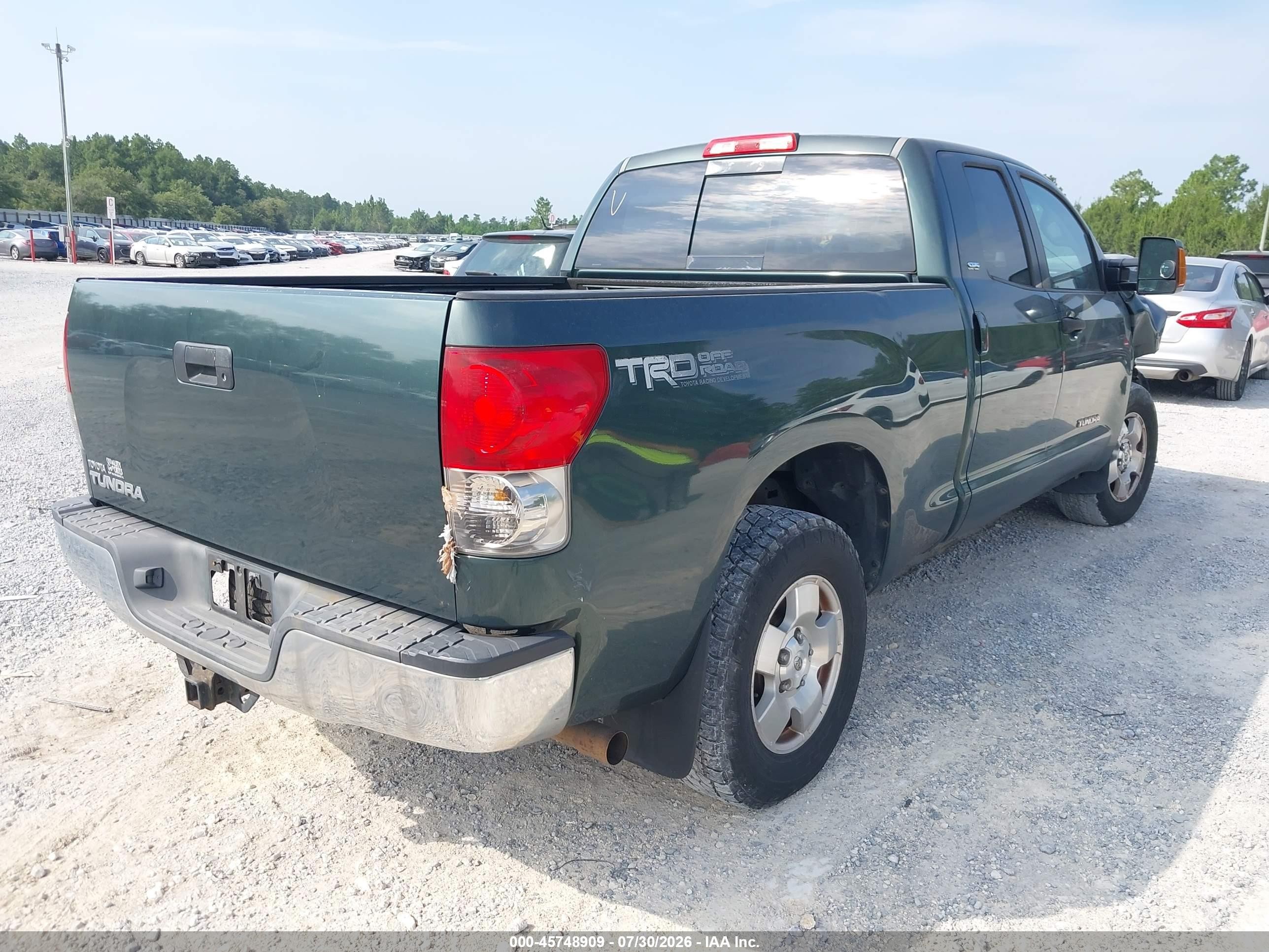 2007 Toyota Tundra Sr5 V8 Зеленый vin: 5TFRV54157X021730