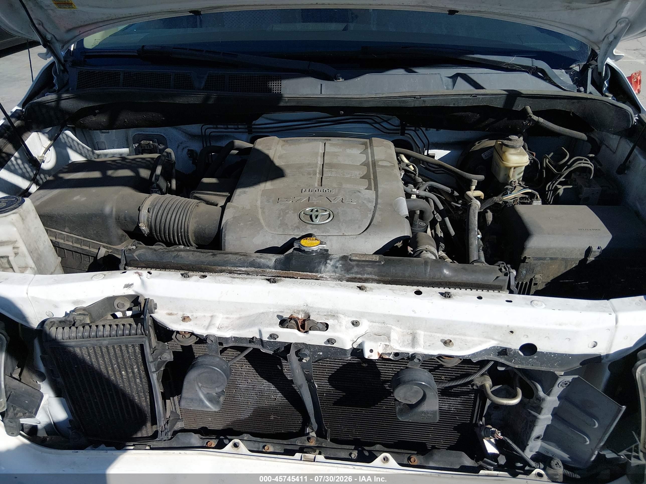 2008 Toyota Tundra Sr5 5.7l V8 Белый vin: 5TFRV54158X033331
