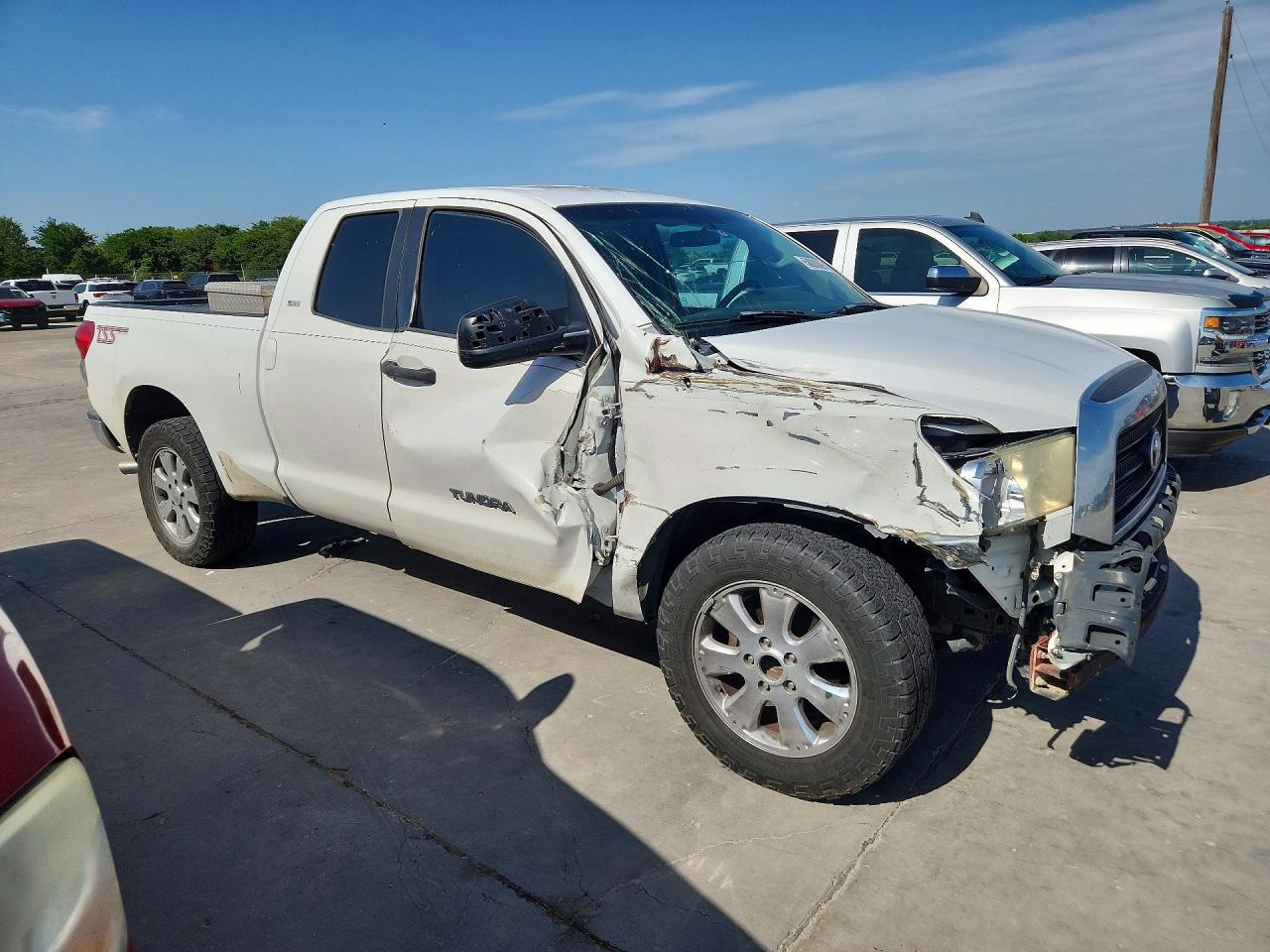 2008 Toyota Tundra Sr5 White vin: 5TFRV54158X035287
