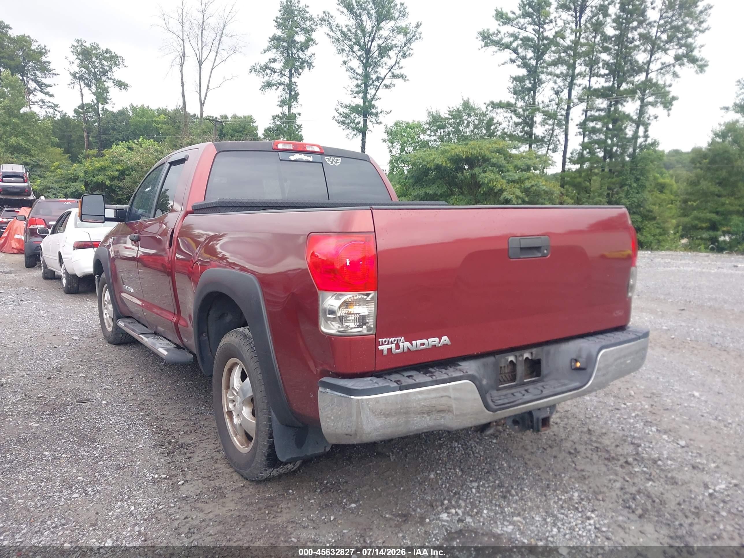 2007 Toyota Tundra Sr5 V8 Burgundy vin: 5TFRV54167X017721
