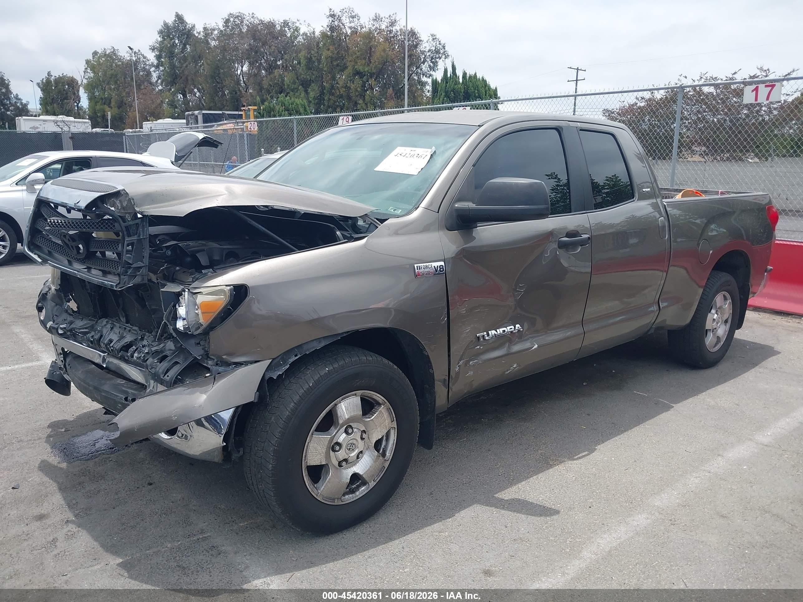 2008 Toyota Tundra Sr5 5.7l V8 Серый vin: 5TFRV54178X066248