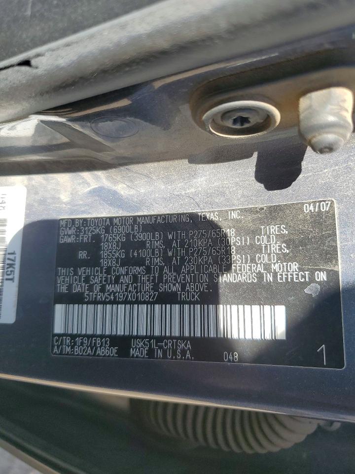 2007 Toyota Tundra Double Cab Sr5 Charcoal vin: 5TFRV54197X010827