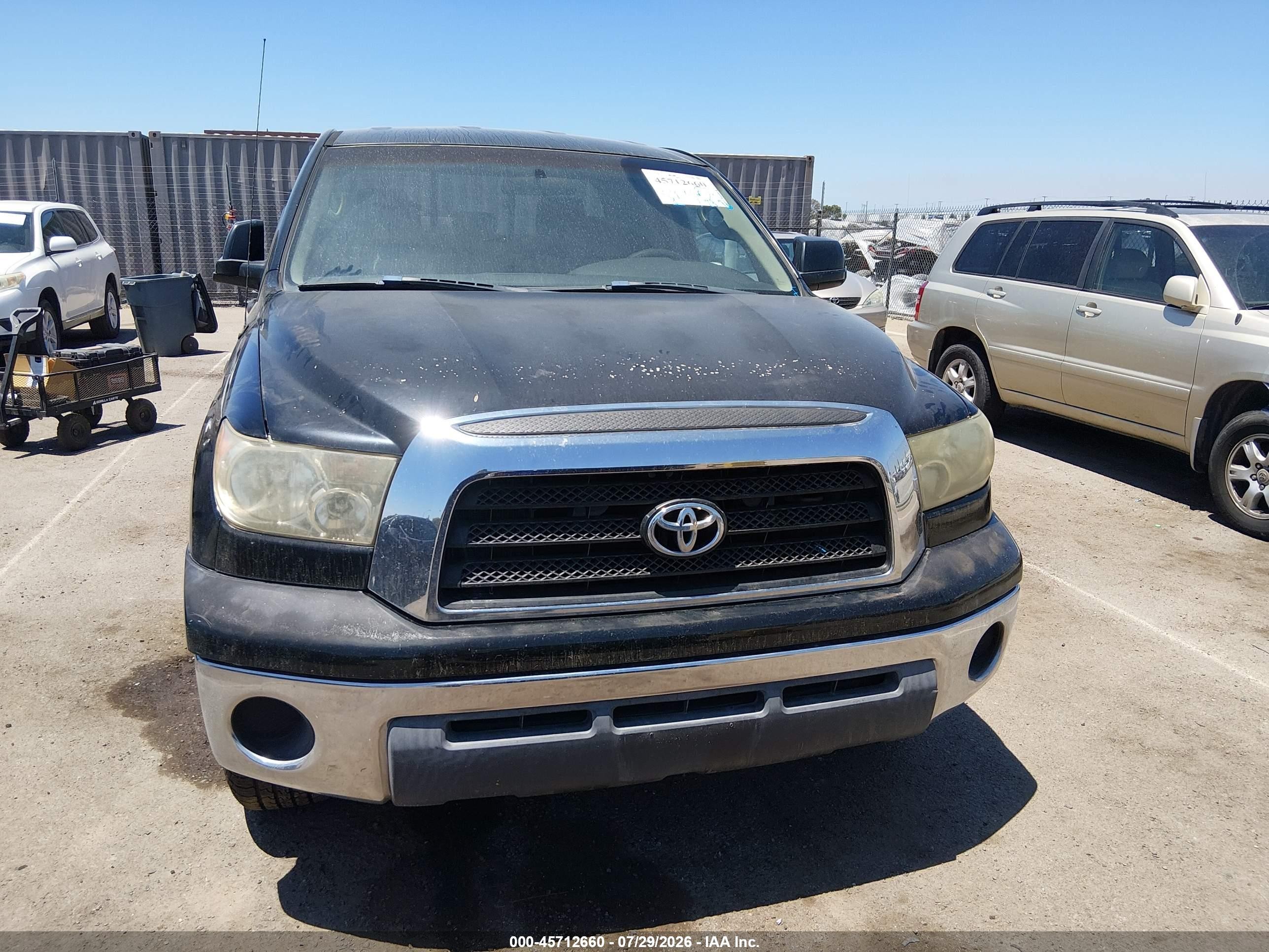 2007 Toyota Tundra Sr5 V8 Black vin: 5TFRV541X7X016328
