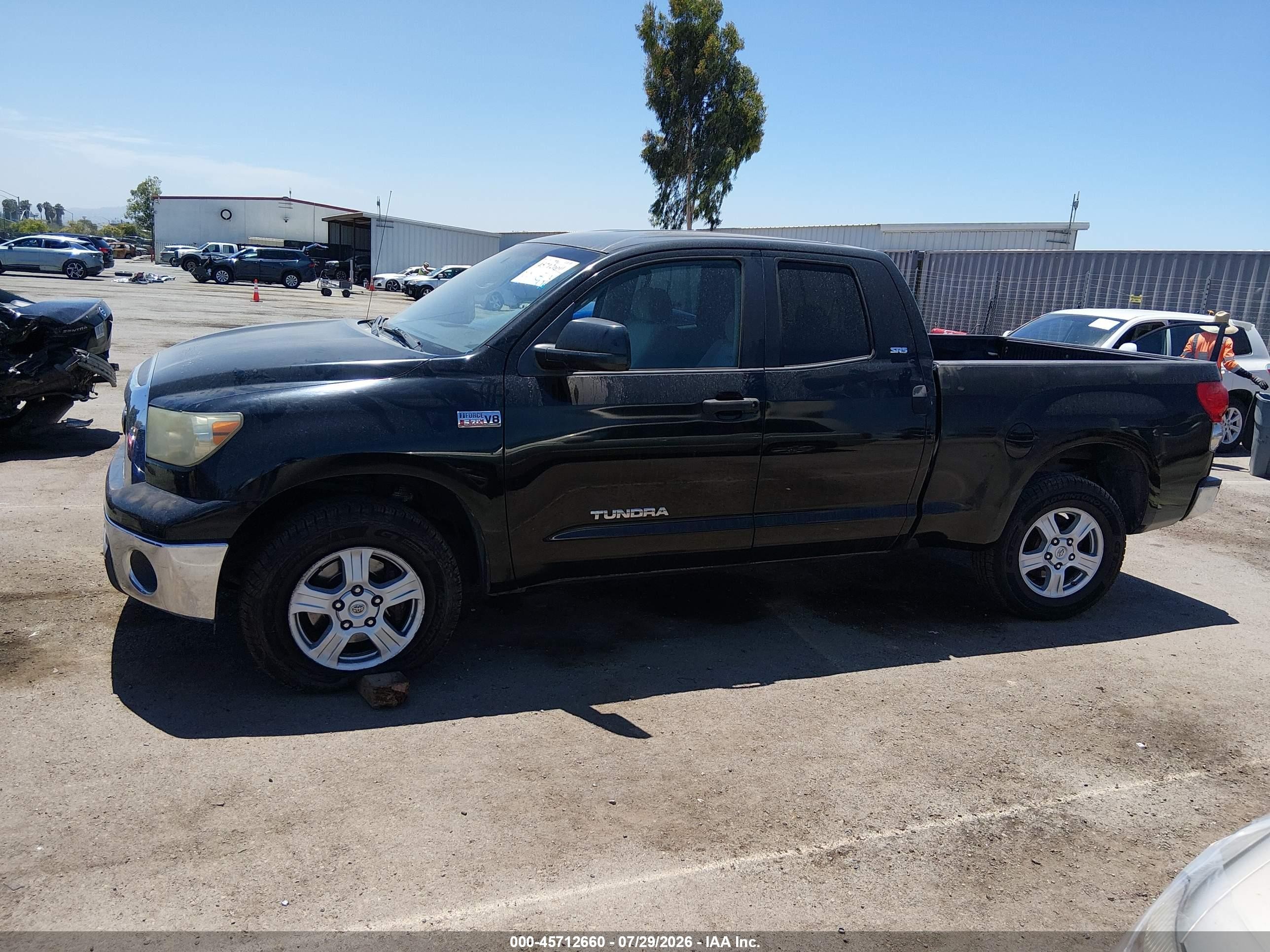 2007 Toyota Tundra Sr5 V8 Black vin: 5TFRV541X7X016328