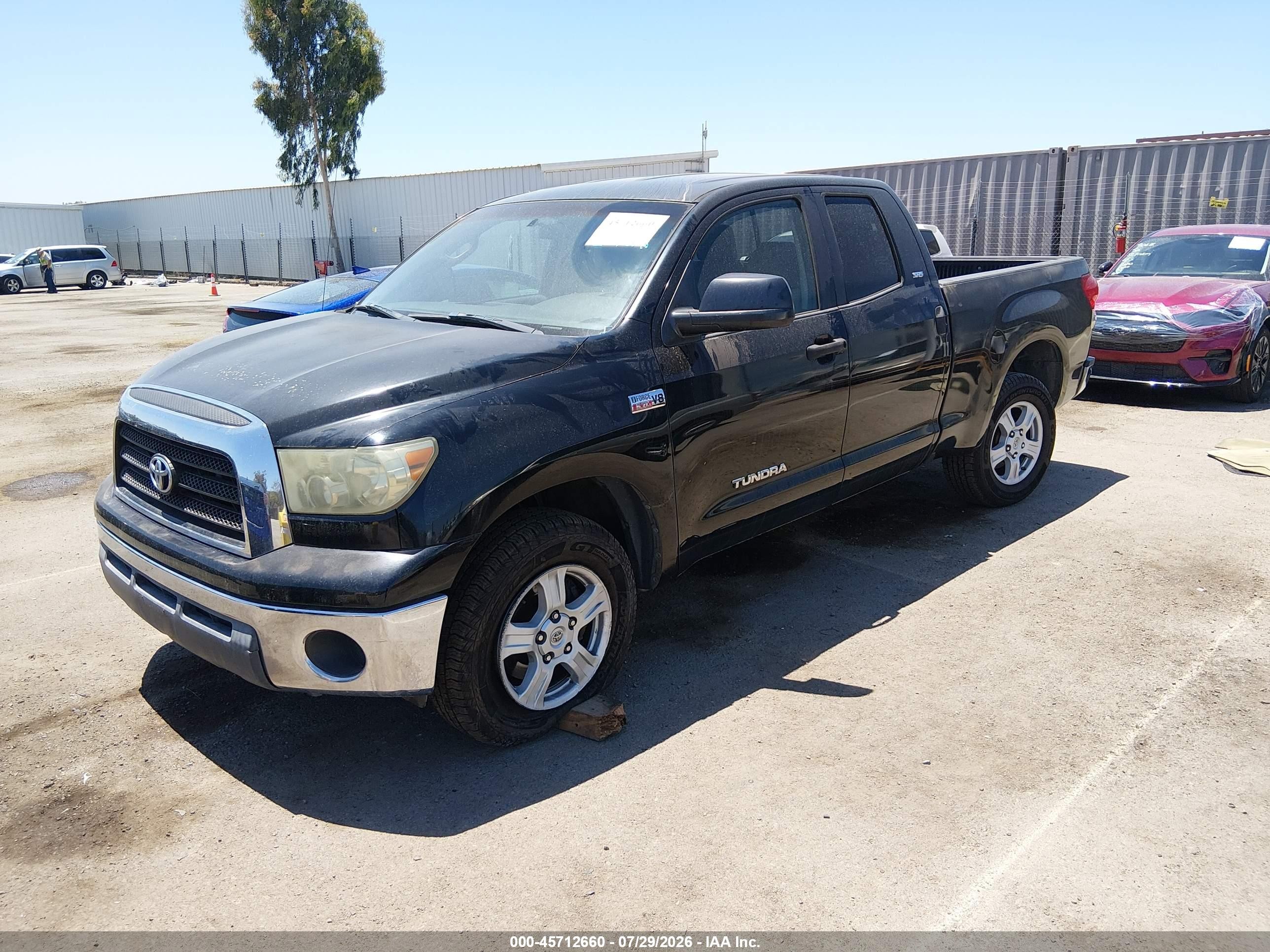 2007 Toyota Tundra Sr5 V8 Black vin: 5TFRV541X7X016328