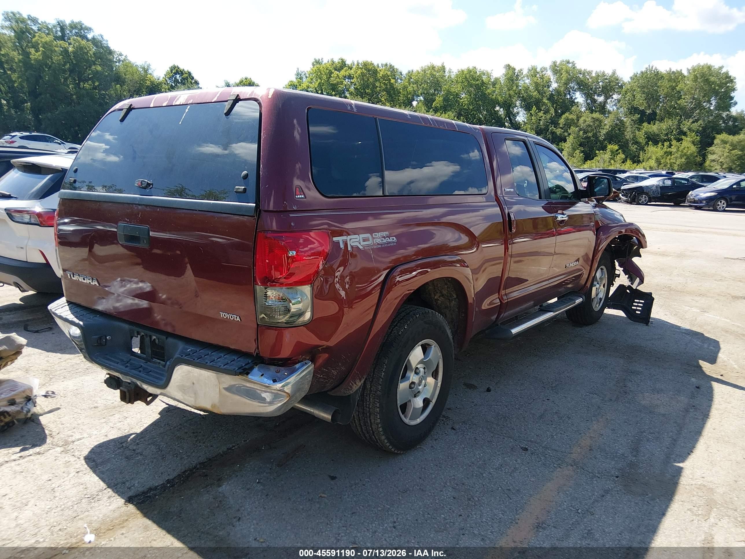 2007 Toyota Tundra Limited 5.7l V8 Red vin: 5TFRV58107X019801