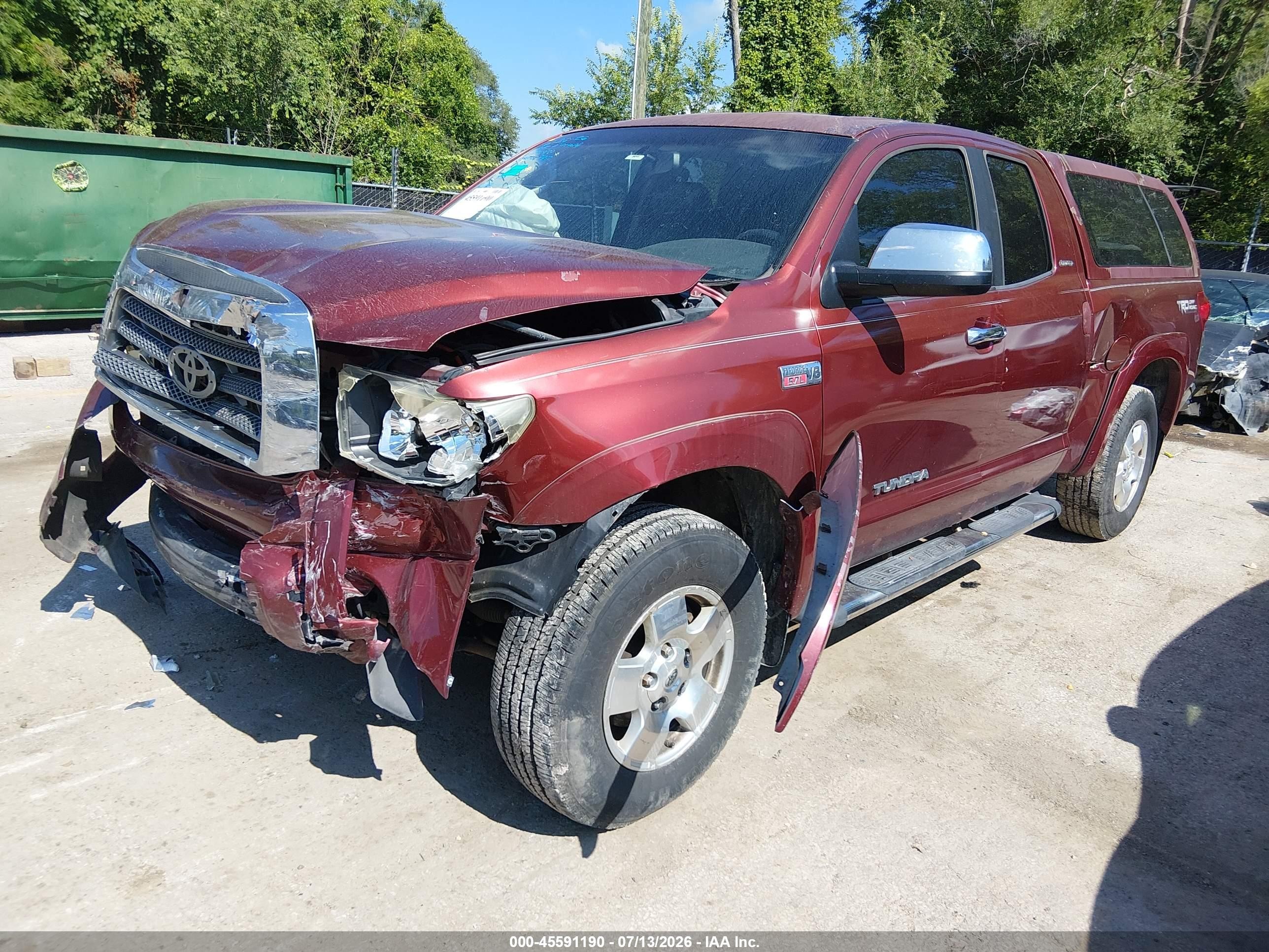 2007 Toyota Tundra Limited 5.7l V8 Red vin: 5TFRV58107X019801