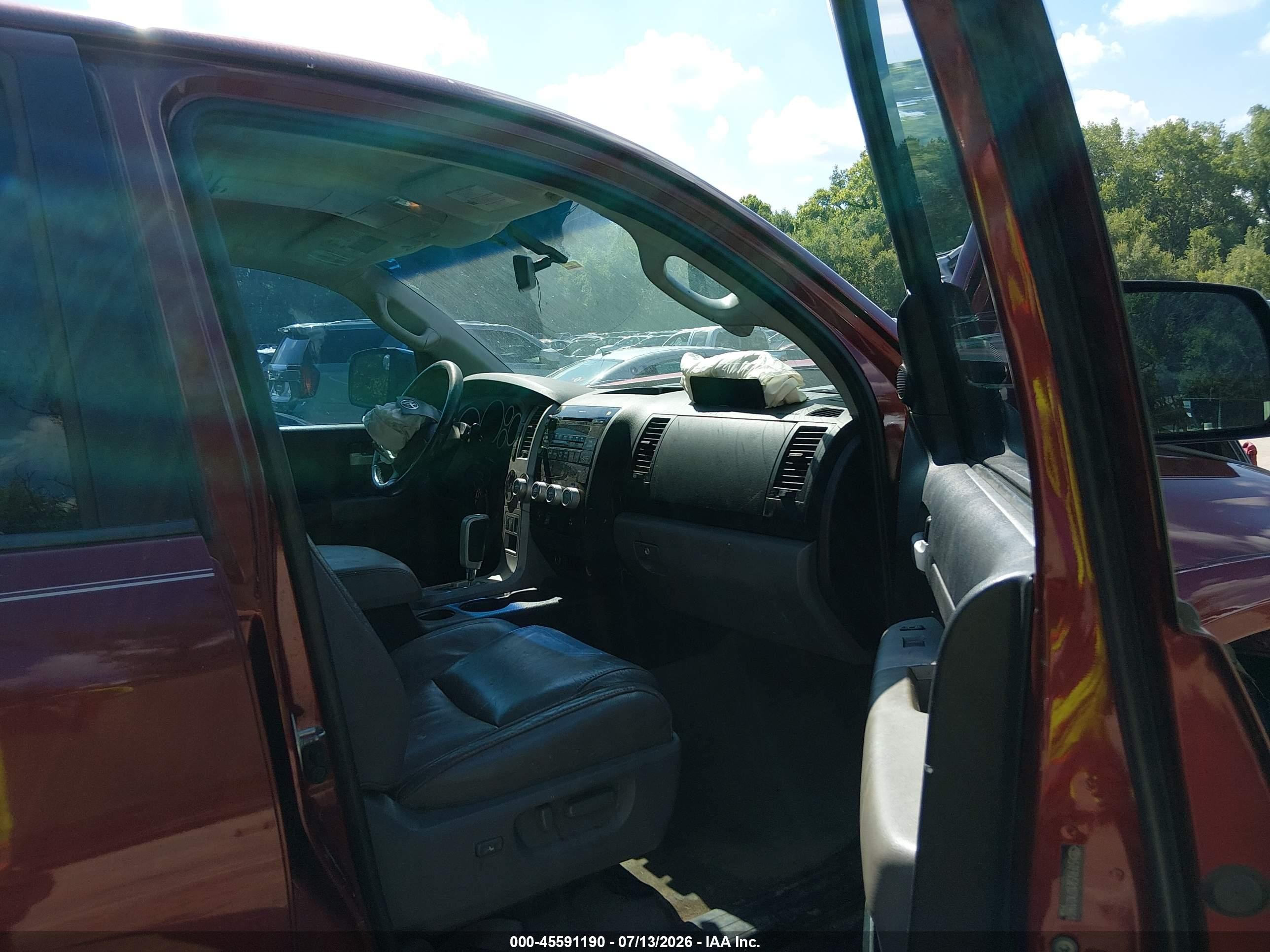 2007 Toyota Tundra Limited 5.7l V8 Red vin: 5TFRV58107X019801